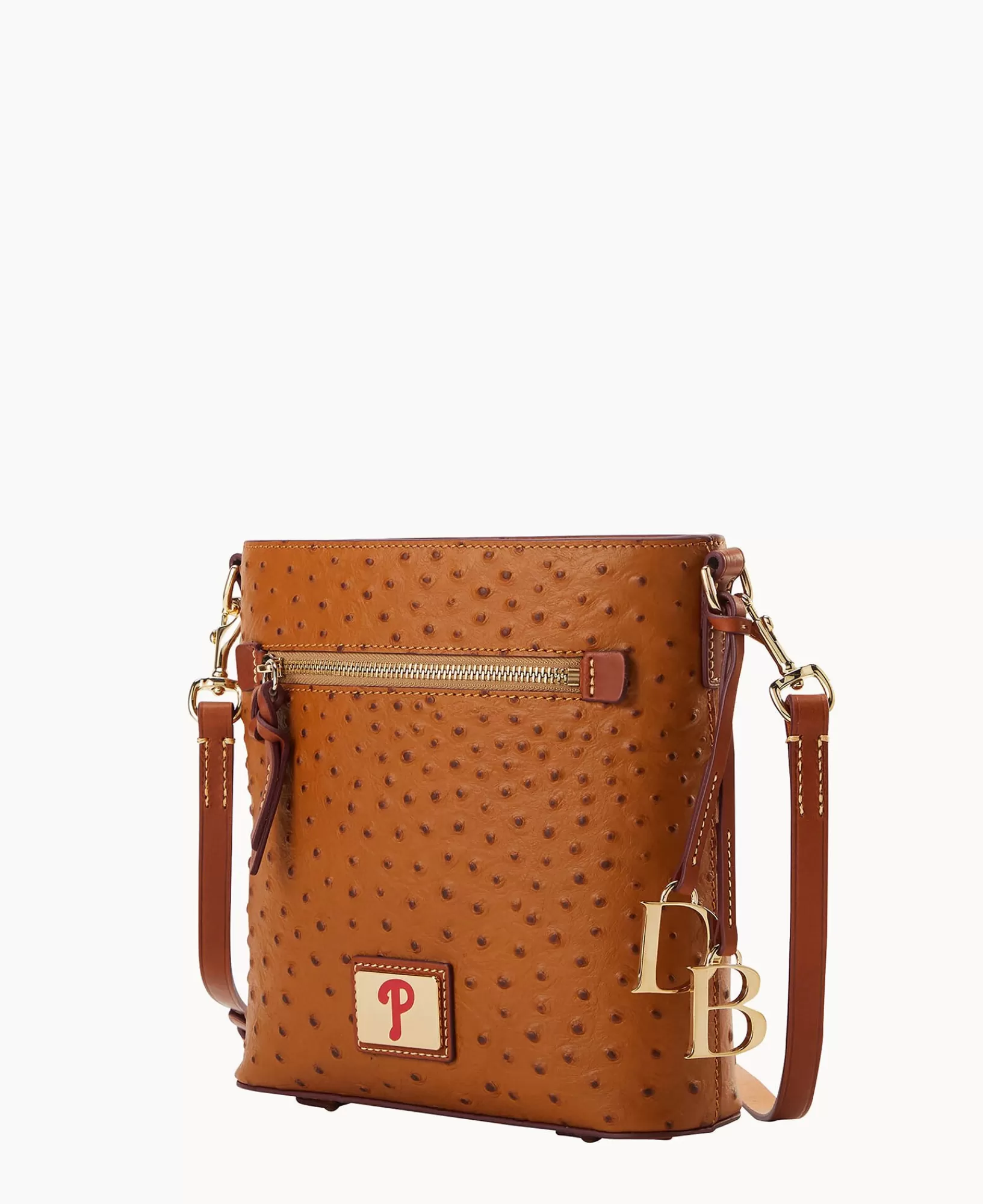 Shoulder Bags | Crossbodies>Dooney & Bourke MLB Phillies Zip Crossbody Caramel