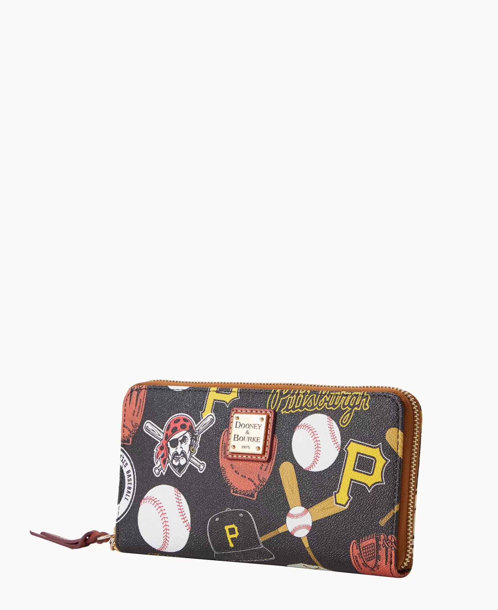 Wristlets | Wallets>Dooney & Bourke MLB Pirates Large Zip Around Wristlet Black