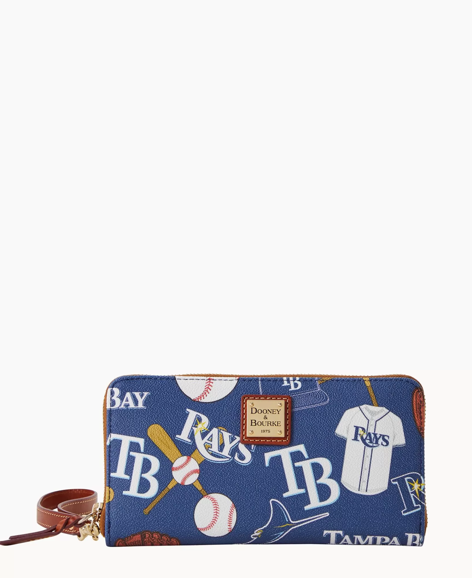 Wristlets | Wallets>Dooney & Bourke MLB Rays Large Zip Around Wristlet Navy