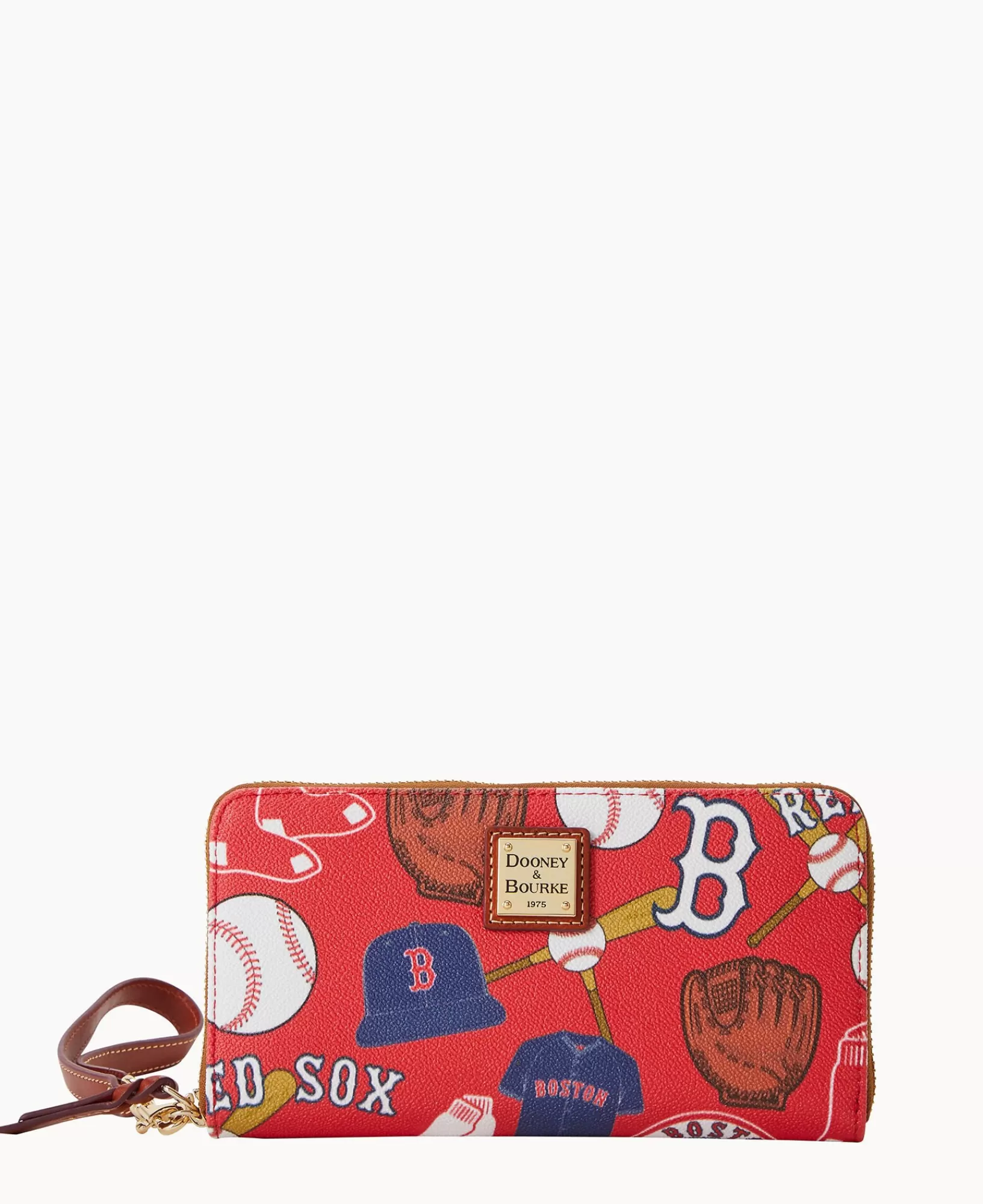 Wristlets | Wallets>Dooney & Bourke MLB Sox Large Zip Around Wristlet Red