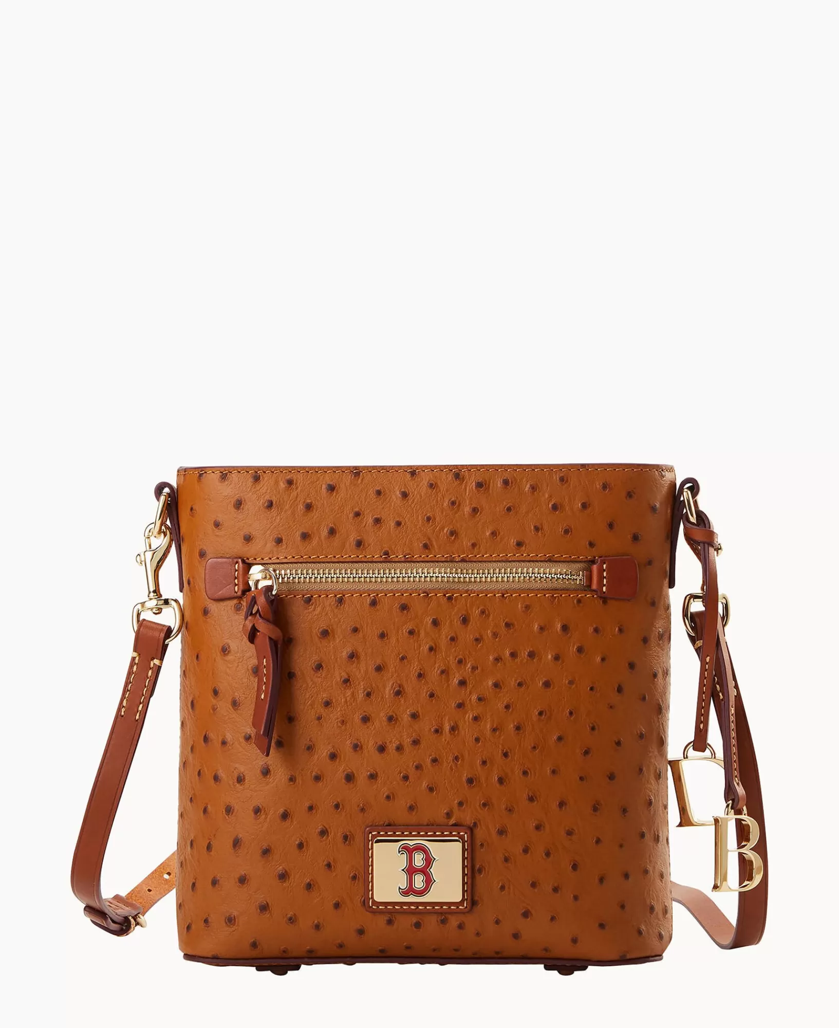 Shoulder Bags | Crossbodies>Dooney & Bourke MLB Red Sox Zip Crossbody Caramel