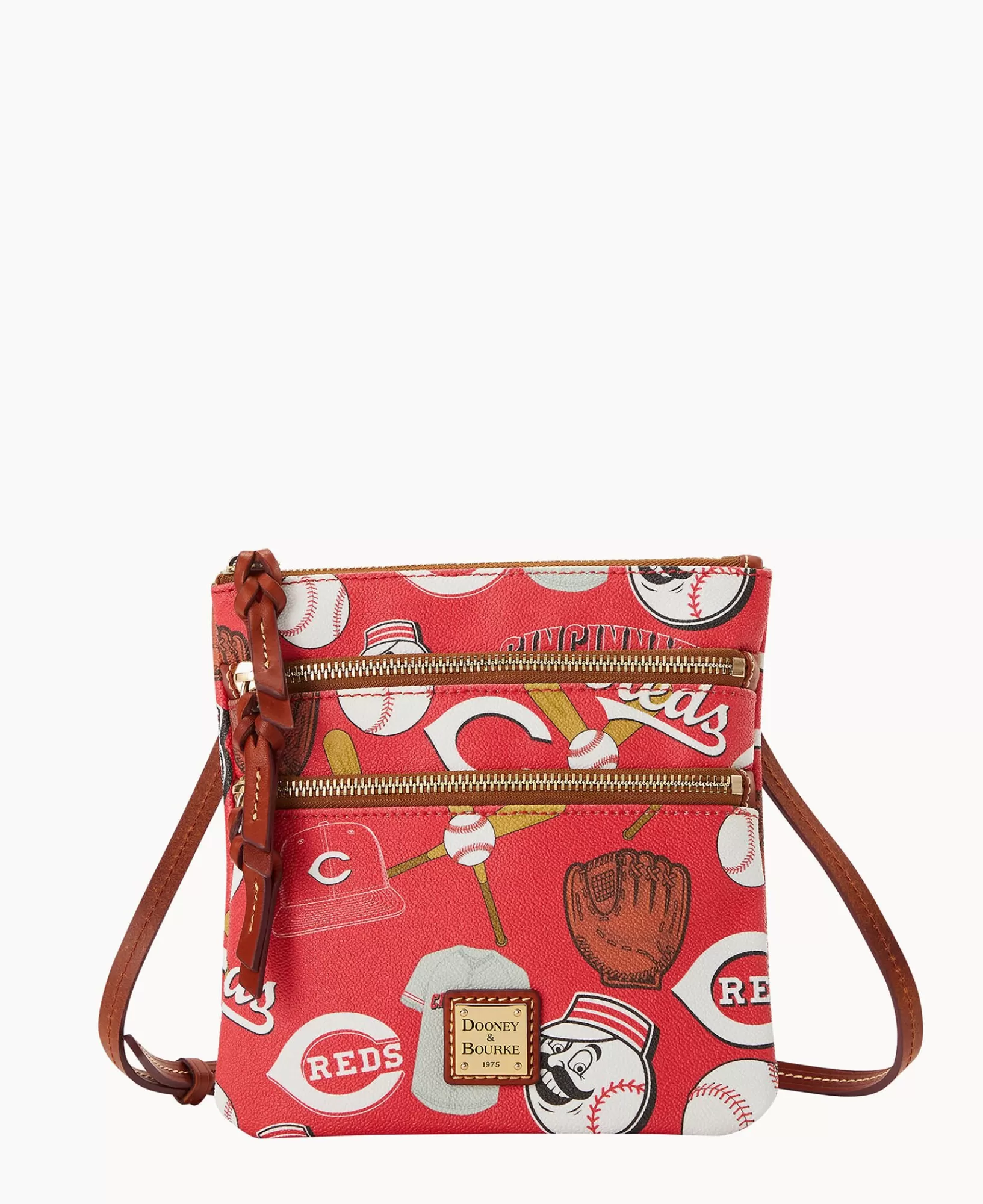 Shoulder Bags | Crossbodies>Dooney & Bourke MLB s North South Triple Zip Crossbody Red