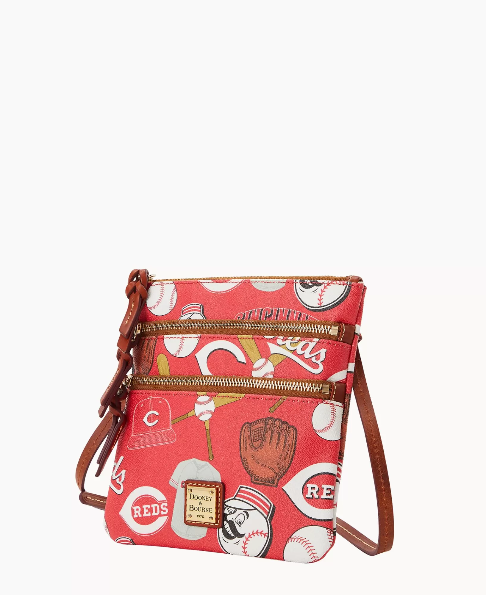 Shoulder Bags | Crossbodies>Dooney & Bourke MLB s North South Triple Zip Crossbody Red