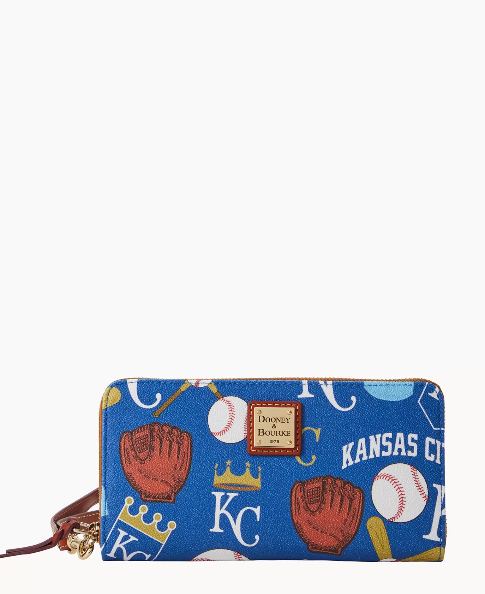 Wristlets | Wallets>Dooney & Bourke MLB Royals Large Zip Around Wristlet Blue