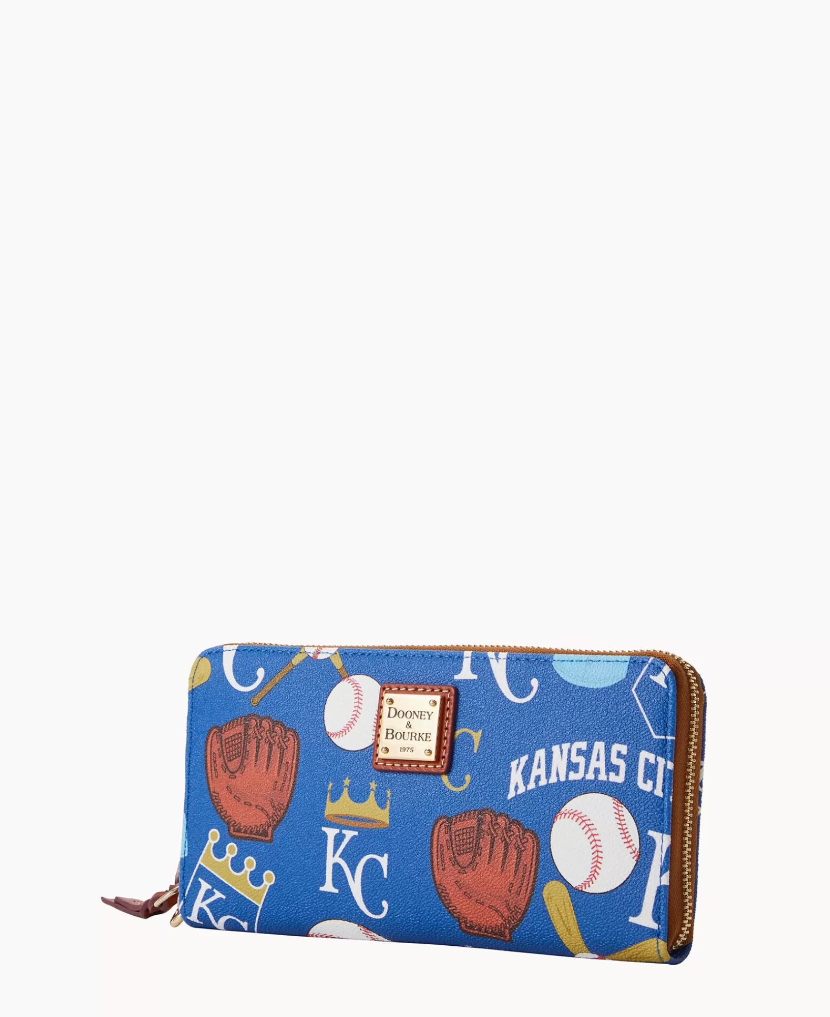 Wristlets | Wallets>Dooney & Bourke MLB Royals Large Zip Around Wristlet Blue