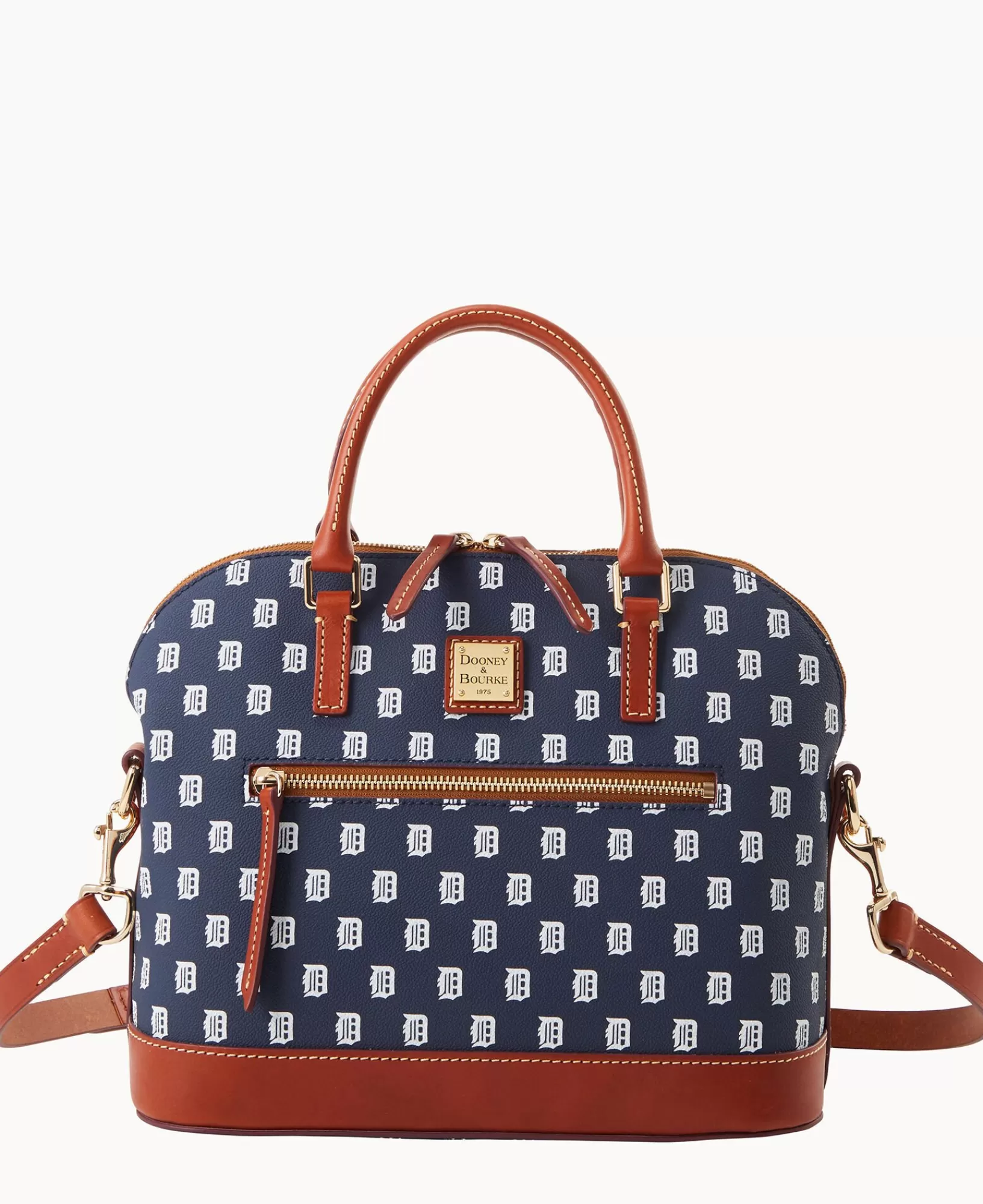 Shoulder Bags | Satchels>Dooney & Bourke MLB Tigers Domed Zip Satchel Navy