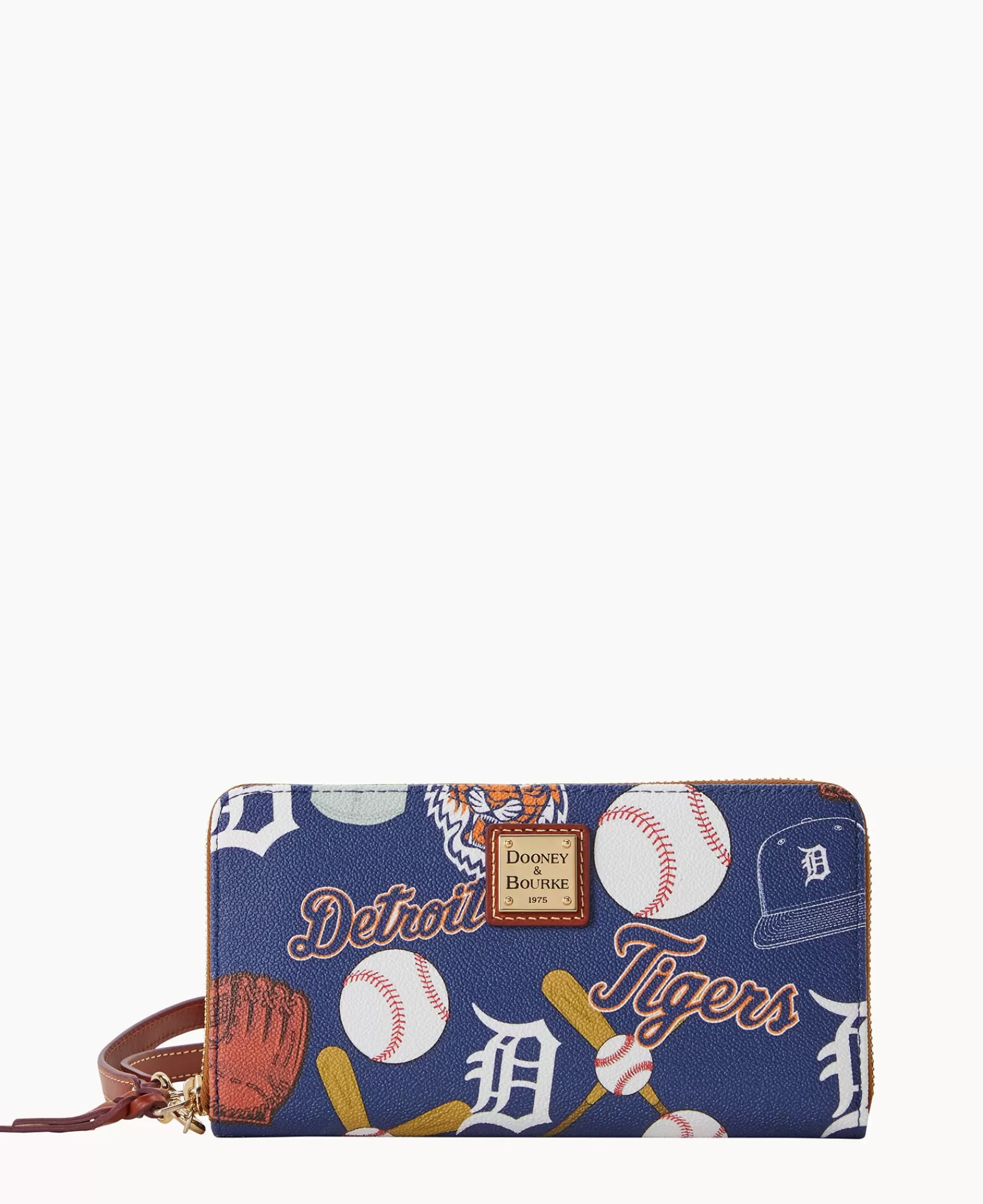 Wristlets | Wallets>Dooney & Bourke MLB Tigers Large Zip Around Wristlet Navy