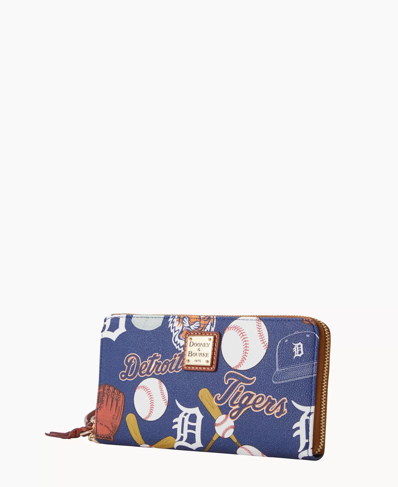 Wristlets | Wallets>Dooney & Bourke MLB Tigers Large Zip Around Wristlet Navy