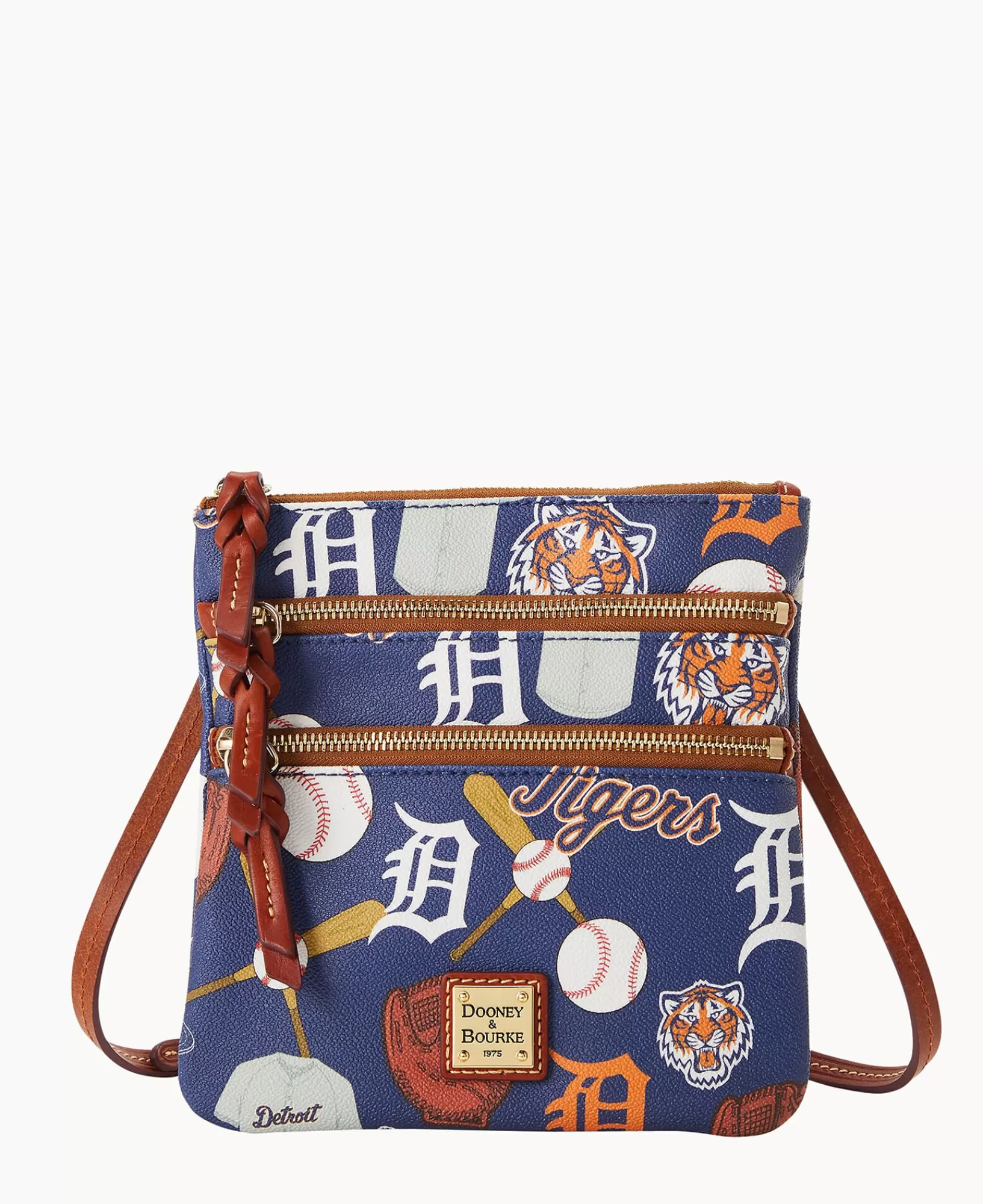 Shoulder Bags | Crossbodies>Dooney & Bourke MLB Tigers North South Triple Zip Crossbody Navy