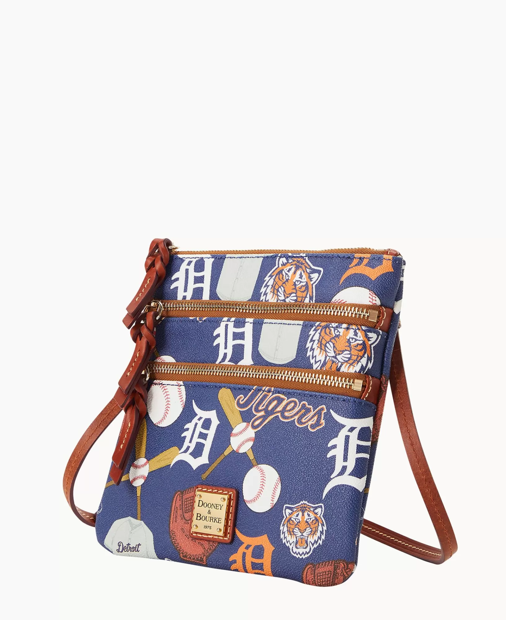 Shoulder Bags | Crossbodies>Dooney & Bourke MLB Tigers North South Triple Zip Crossbody Navy