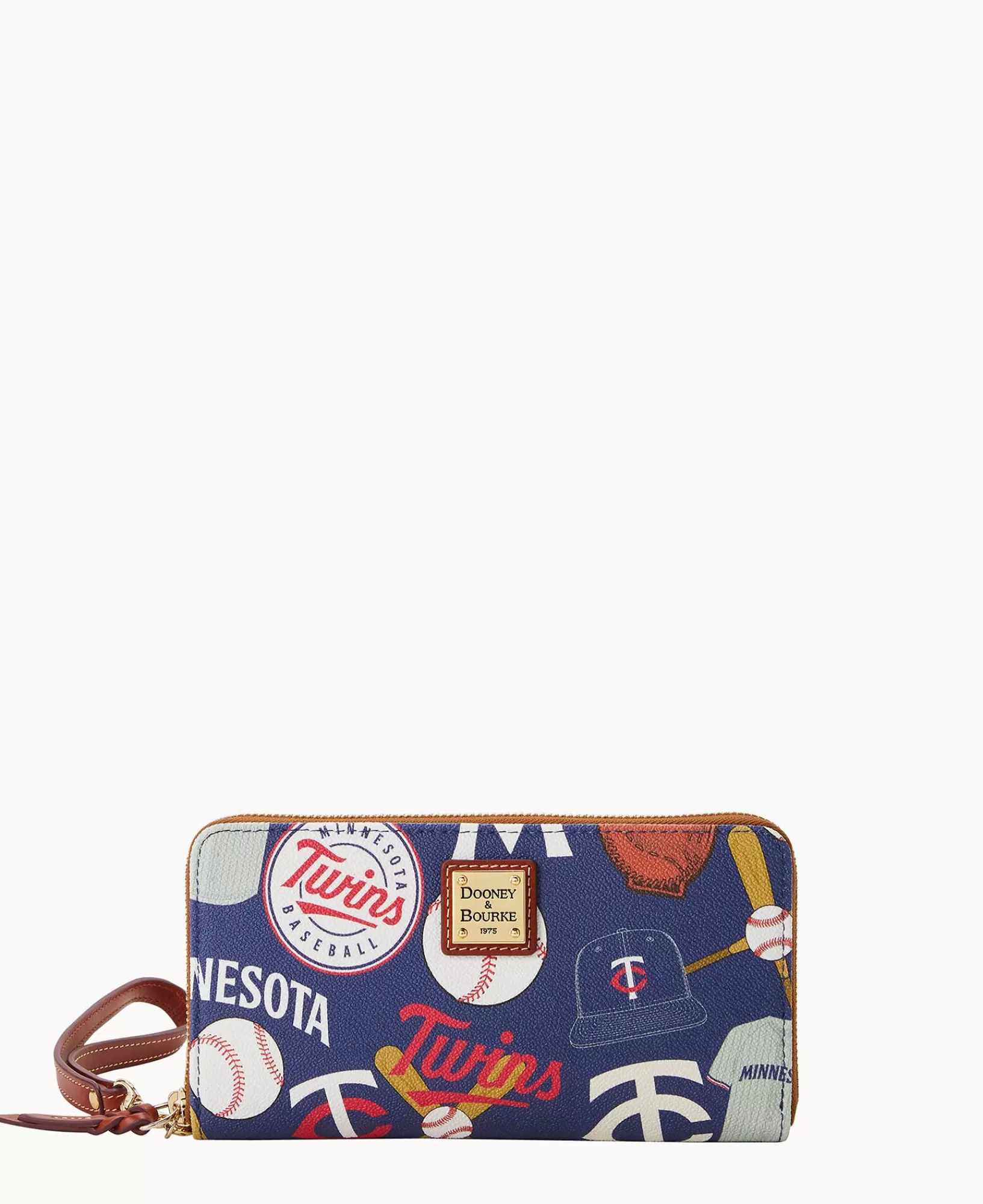 Wristlets | Wallets>Dooney & Bourke MLB Twins Large Zip Around Wristlet Navy