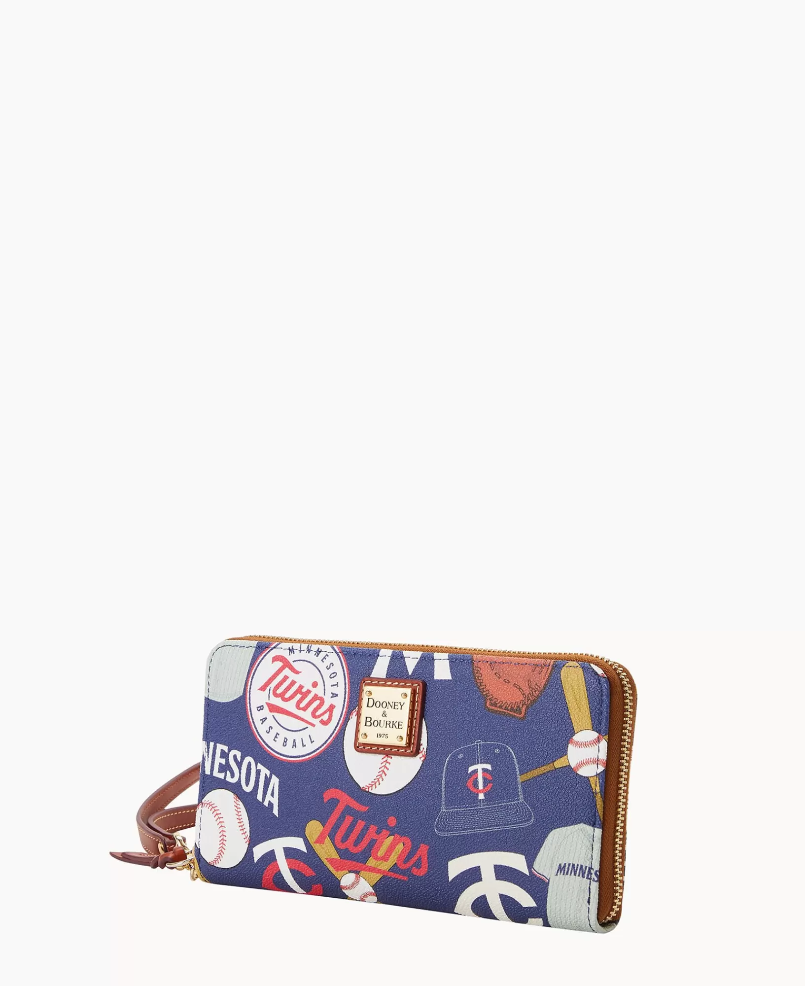 Wristlets | Wallets>Dooney & Bourke MLB Twins Large Zip Around Wristlet Navy