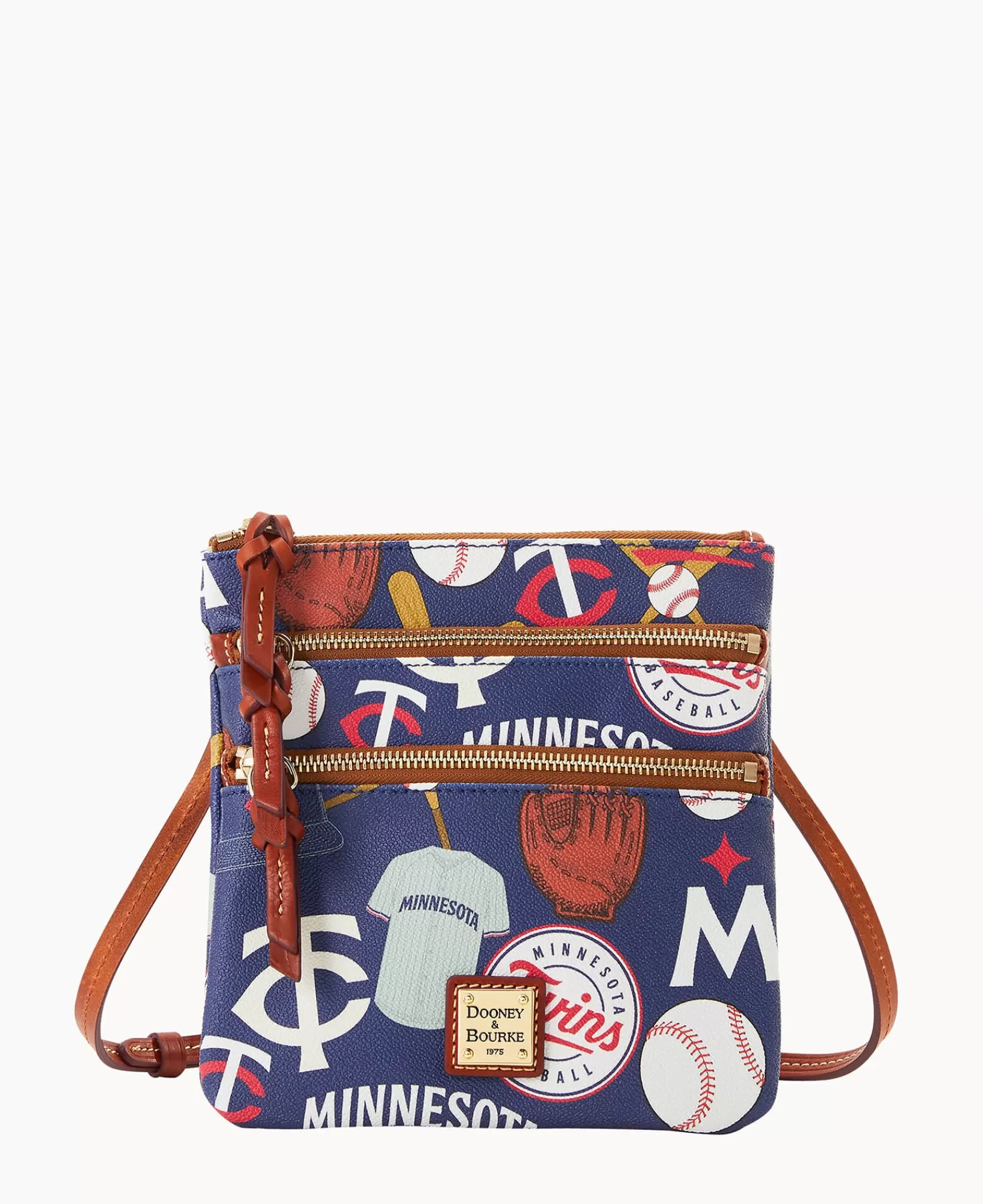 Shoulder Bags | Crossbodies>Dooney & Bourke MLB Twins North South Triple Zip Crossbody Navy