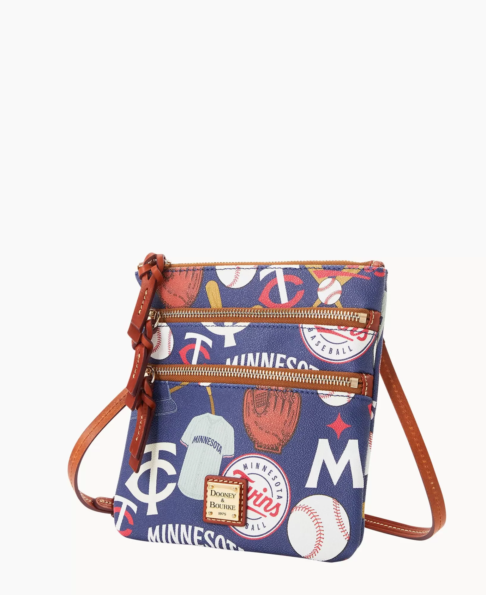 Shoulder Bags | Crossbodies>Dooney & Bourke MLB Twins North South Triple Zip Crossbody Navy