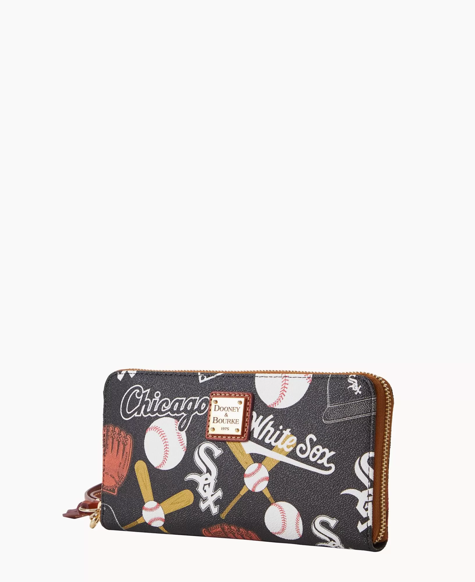 Wristlets | Wallets>Dooney & Bourke MLB White Sox Large Zip Around Wristlet Black