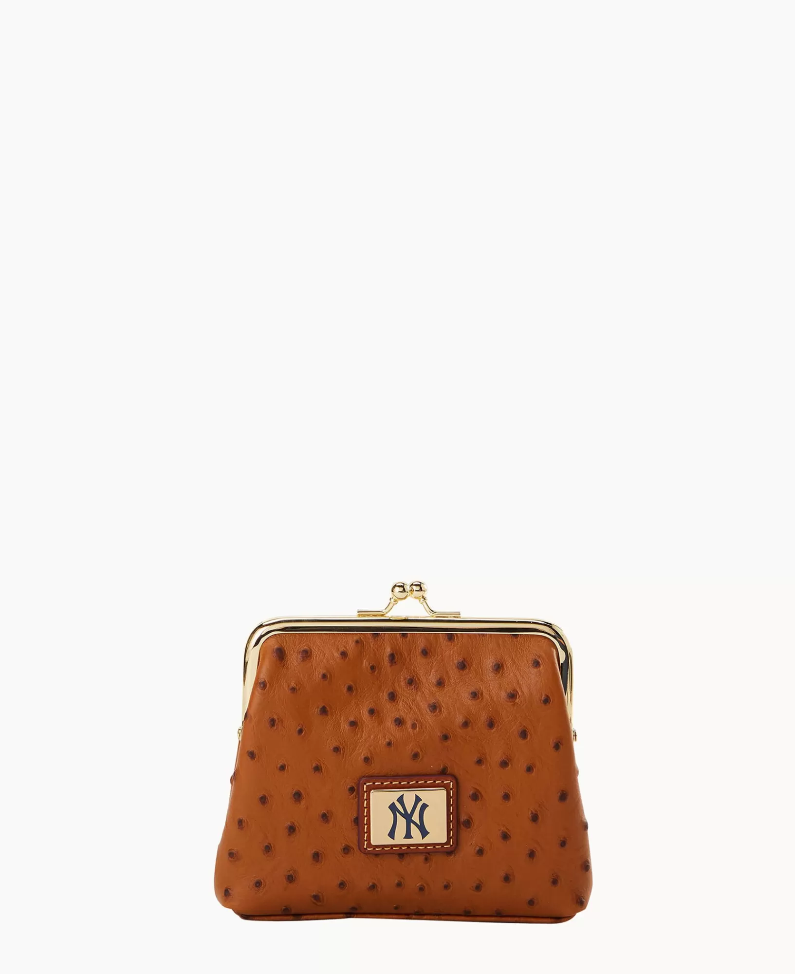 Wallets>Dooney & Bourke MLB Yankees Large Framed Purse Caramel