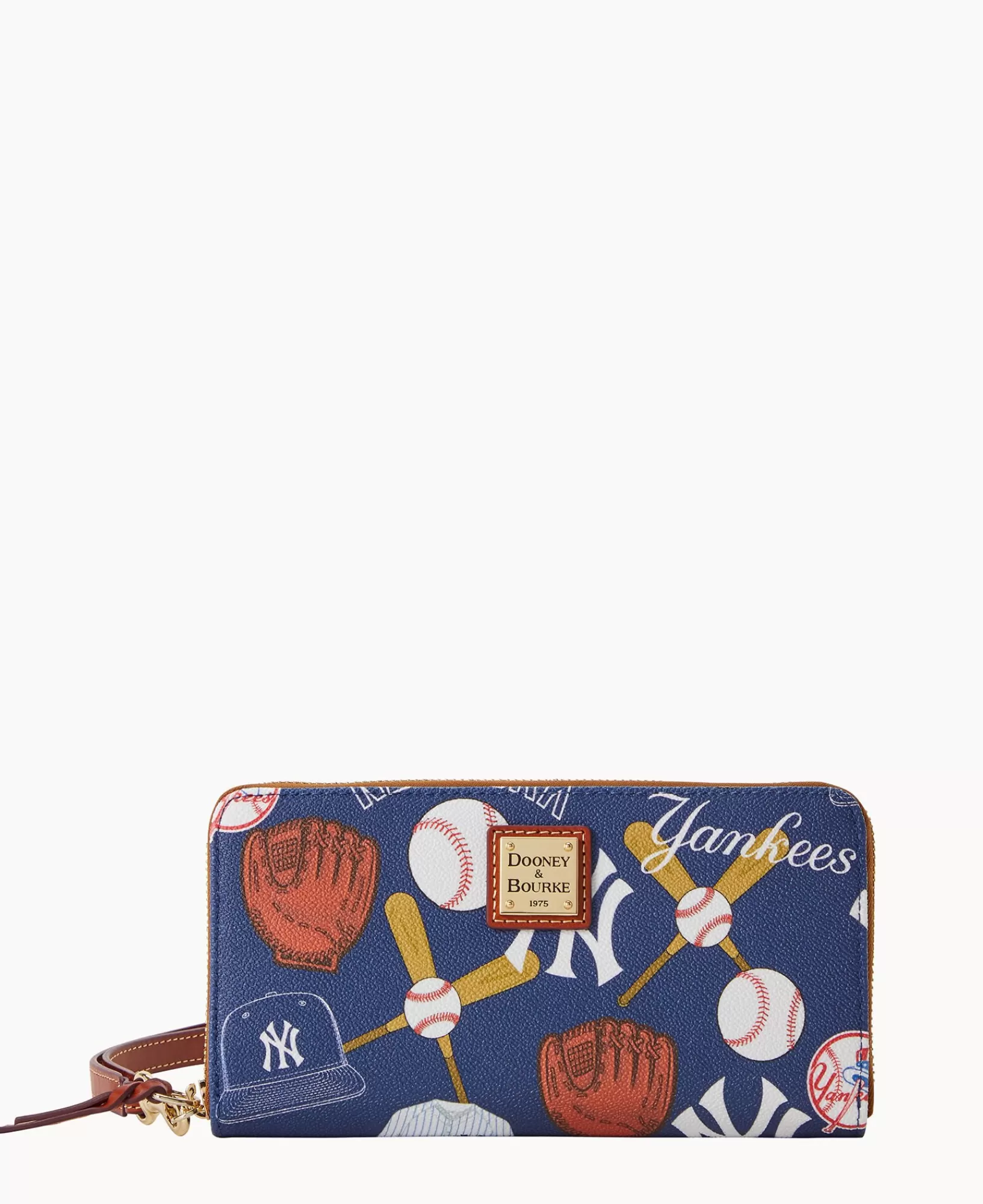 Wristlets | Wallets>Dooney & Bourke MLB Yankees Large Zip Around Wristlet Navy