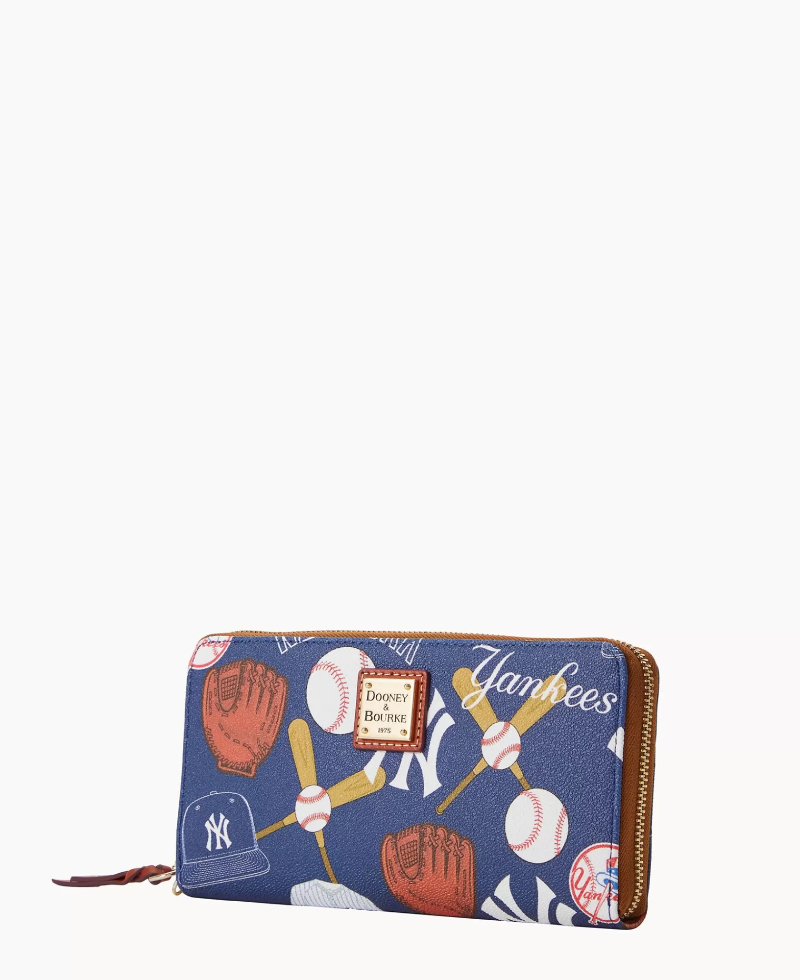 Wristlets | Wallets>Dooney & Bourke MLB Yankees Large Zip Around Wristlet Navy