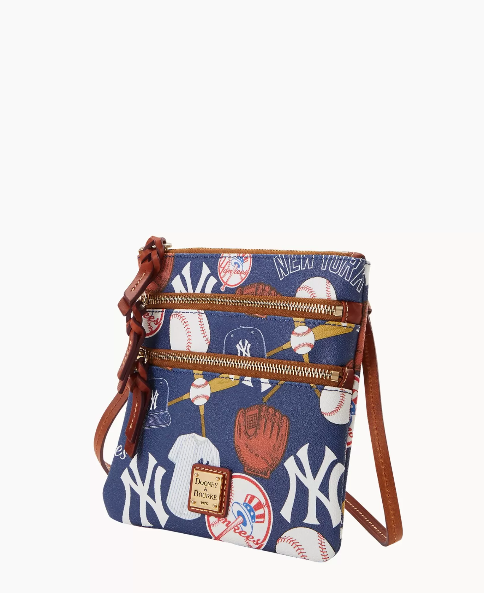 Shoulder Bags | Crossbodies>Dooney & Bourke MLB Yankees North South Triple Zip Crossbody Navy