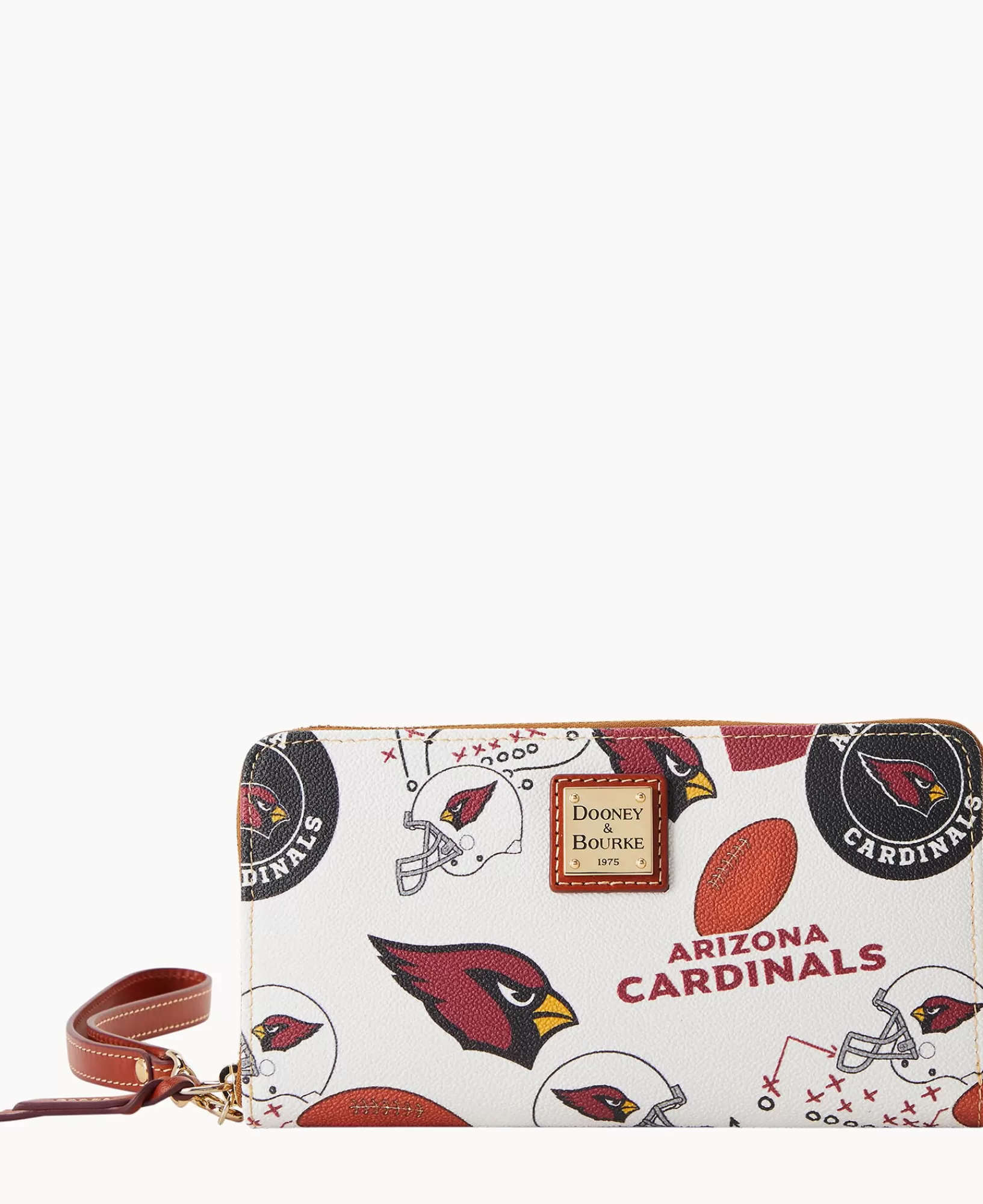 Wristlets | Wallets>Dooney & Bourke NFL AZ Cardinals Large Zip Around Wristlet WhiteMulti