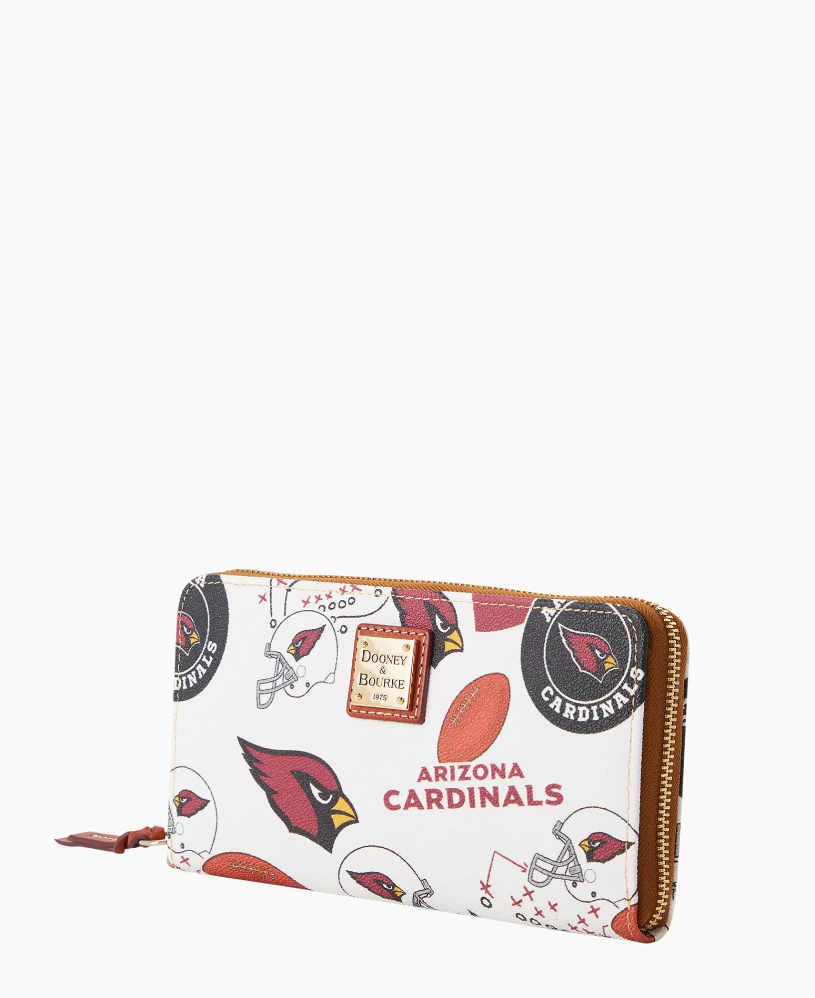 Wristlets | Wallets>Dooney & Bourke NFL AZ Cardinals Large Zip Around Wristlet WhiteMulti