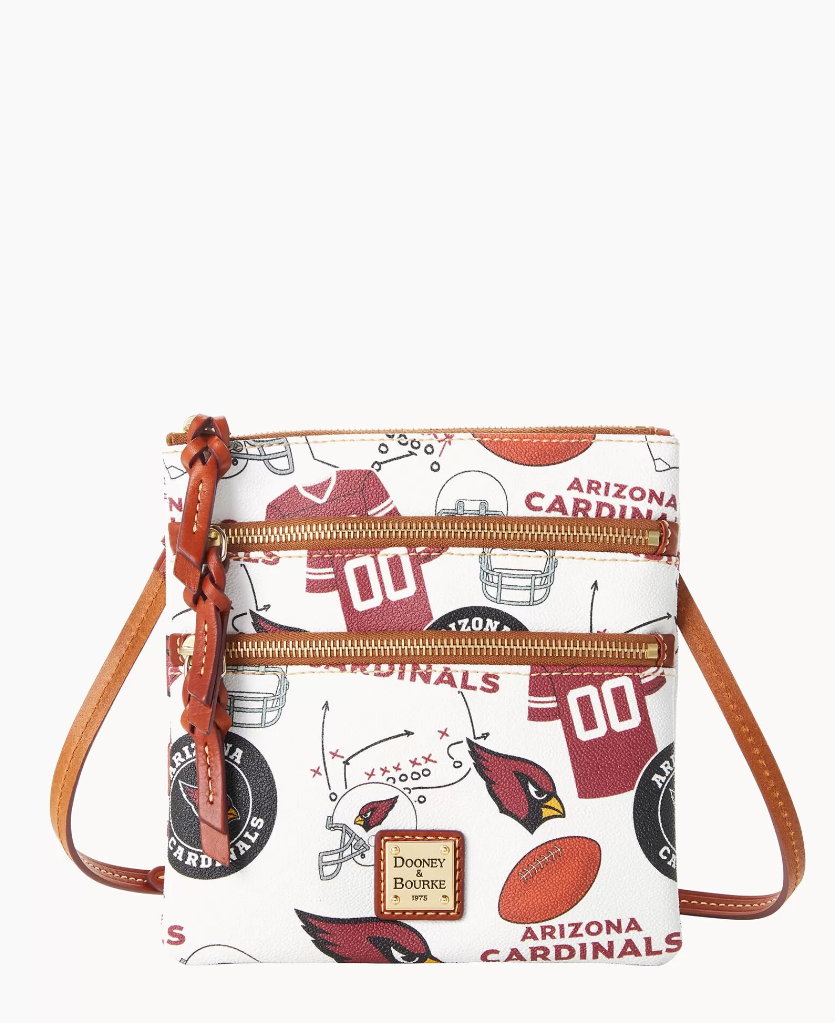 Shoulder Bags | Crossbodies>Dooney & Bourke NFL AZ Cardinals North South Triple Zip Crossbody WhiteMulti