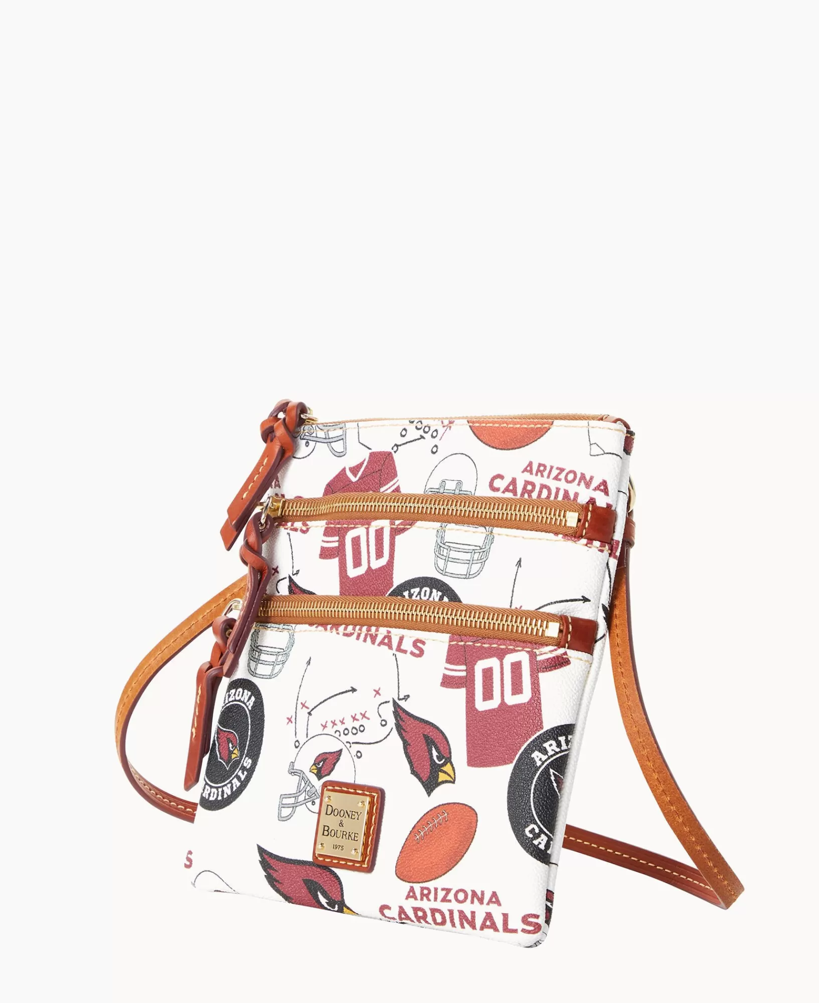 Shoulder Bags | Crossbodies>Dooney & Bourke NFL AZ Cardinals North South Triple Zip Crossbody WhiteMulti