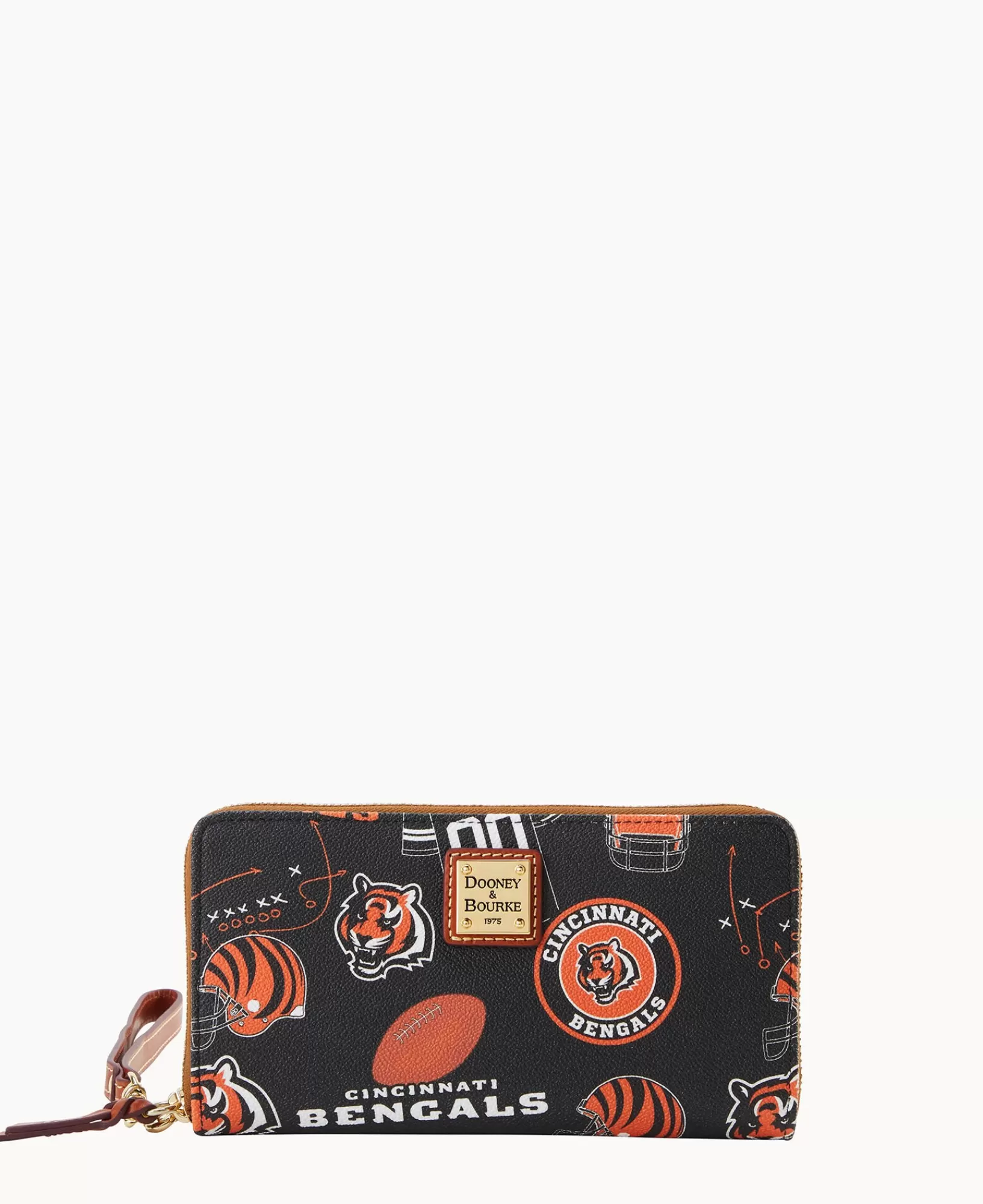 Wristlets | Wallets>Dooney & Bourke NFL Bengals Large Zip Around Wristlet Black