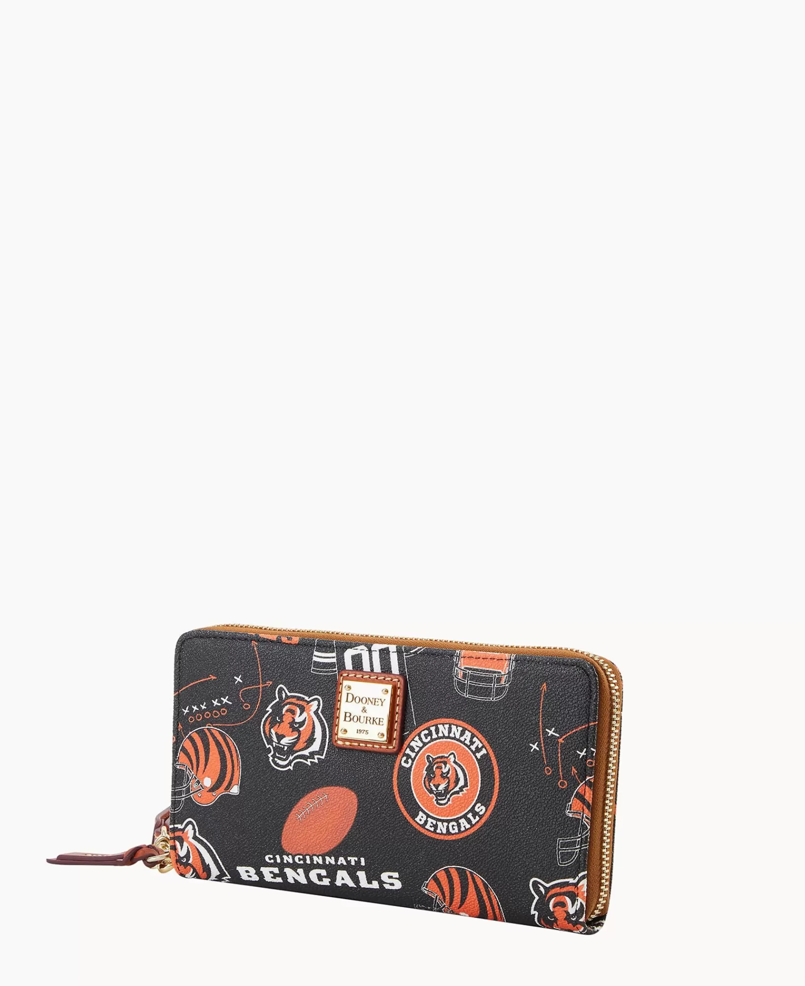 Wristlets | Wallets>Dooney & Bourke NFL Bengals Large Zip Around Wristlet Black