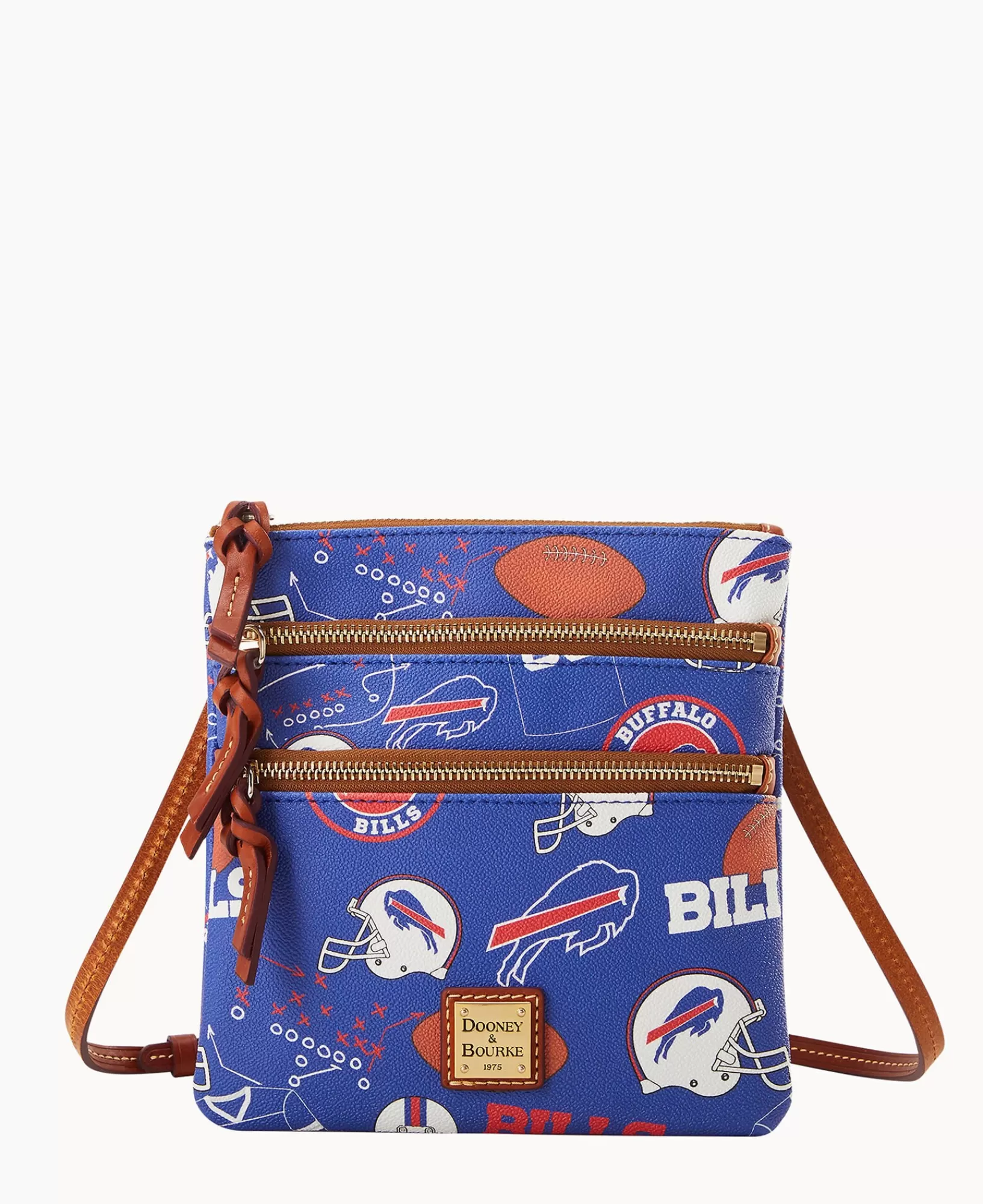 Shoulder Bags | Crossbodies>Dooney & Bourke NFL Bills North South Triple Zip Crossbody Navy