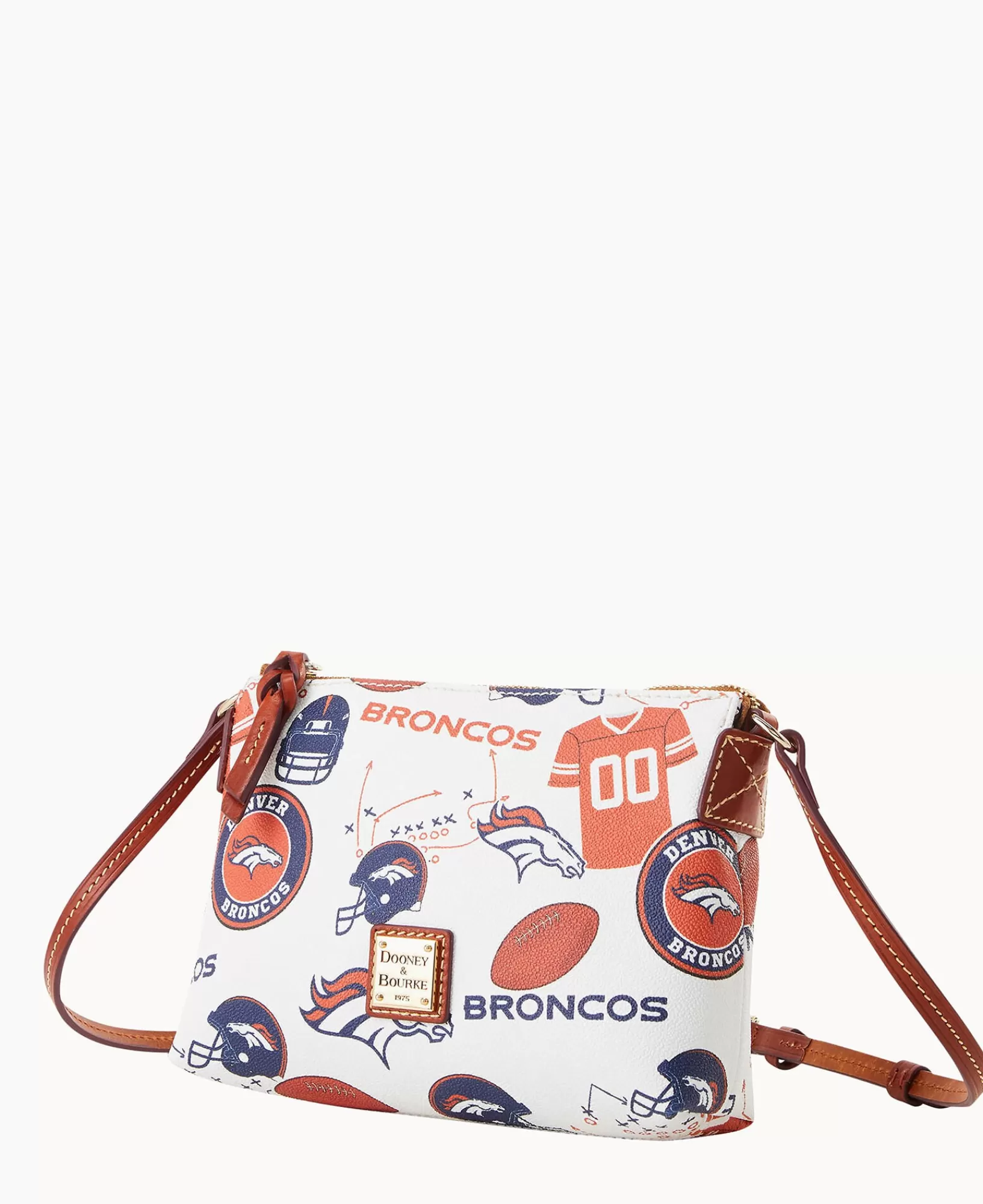 Shoulder Bags | Crossbodies>Dooney & Bourke NFL Broncos Crossbody Pouchette WhiteMulti