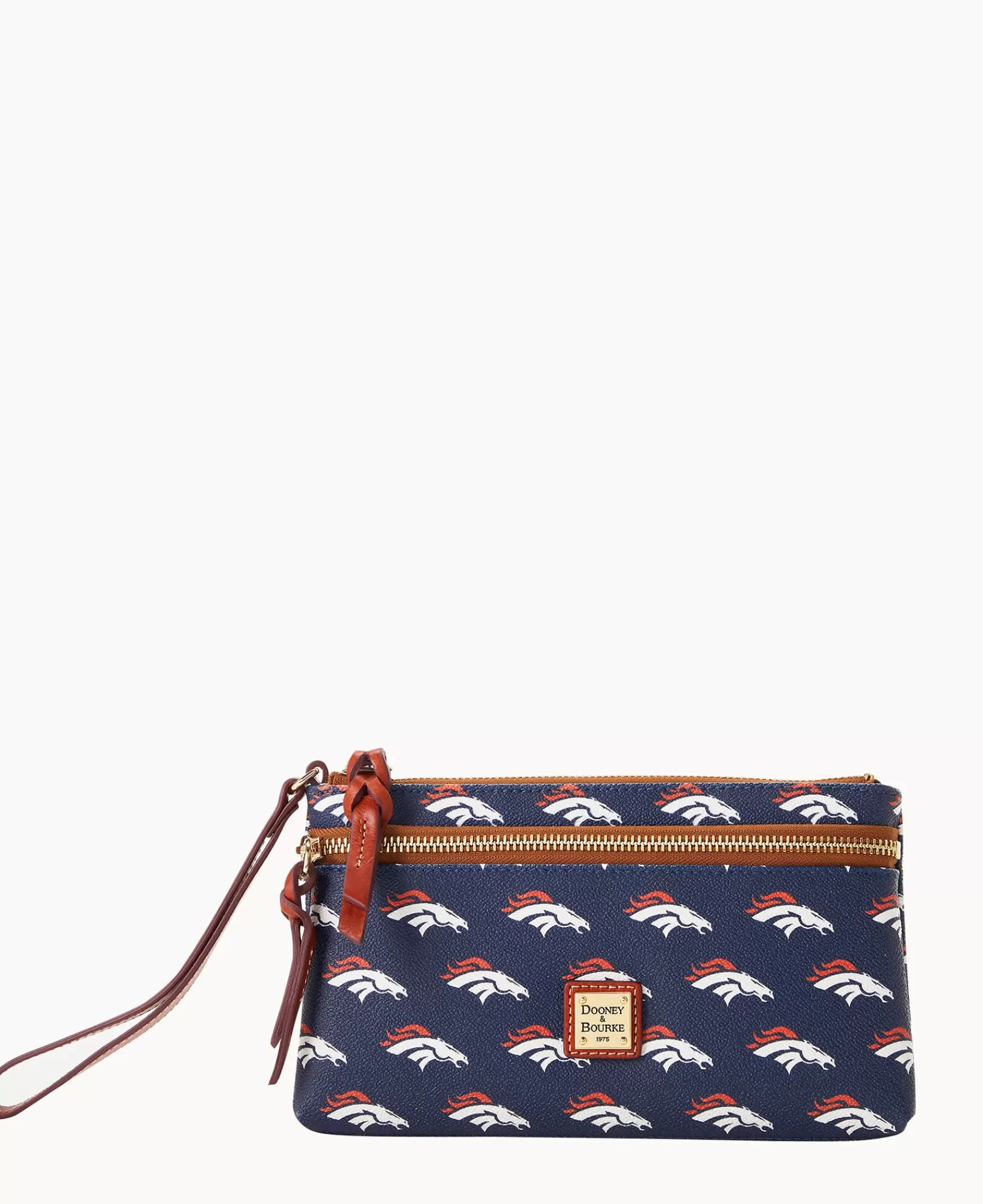 Wristlets | Wallets>Dooney & Bourke NFL Broncos Double Zip Wristlet Navy