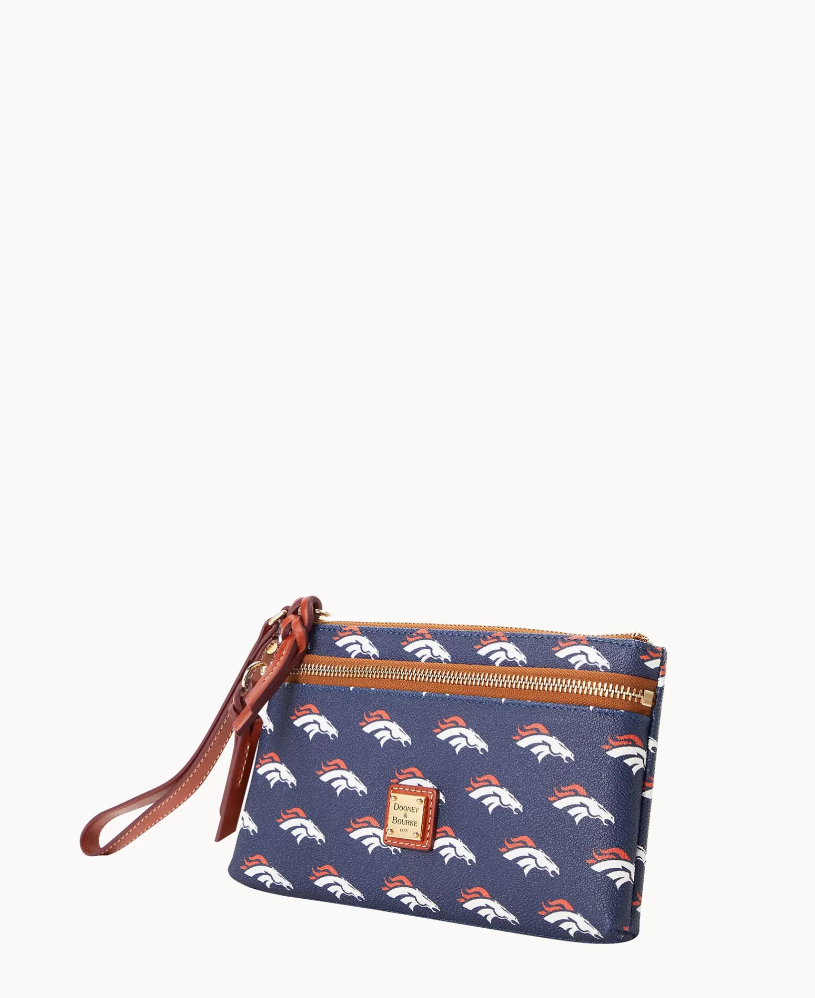 Wristlets | Wallets>Dooney & Bourke NFL Broncos Double Zip Wristlet Navy