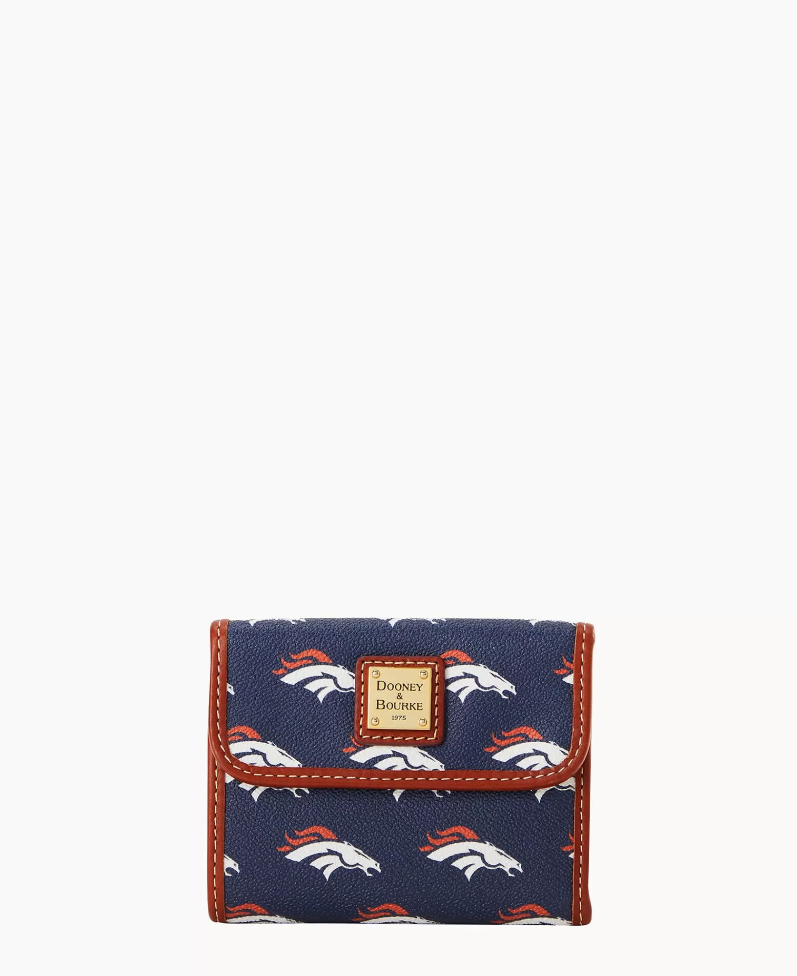 Wallets>Dooney & Bourke NFL Broncos Flap Credit Card Wallet Navy