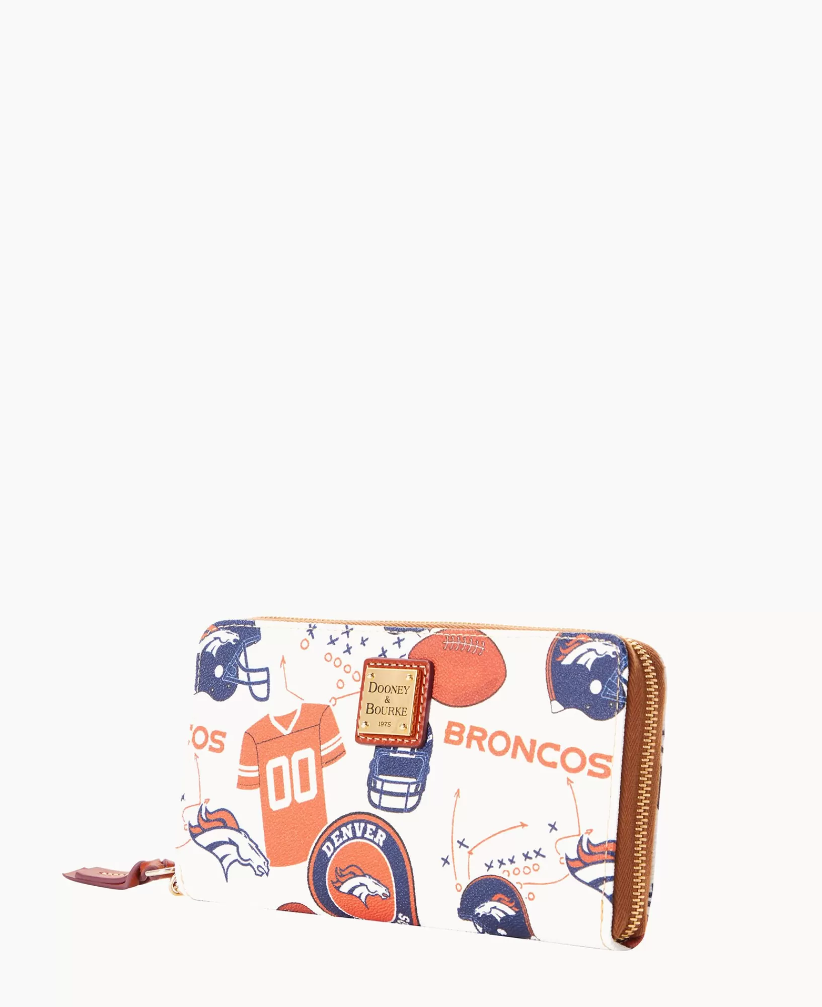 Wristlets | Wallets>Dooney & Bourke NFL Broncos Large Zip Around Wristlet WhiteMulti