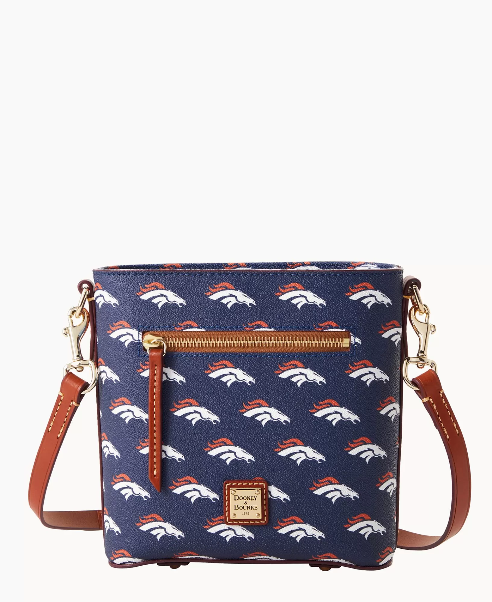 Shoulder Bags | Crossbodies>Dooney & Bourke NFL Broncos Small Zip Crossbody Navy