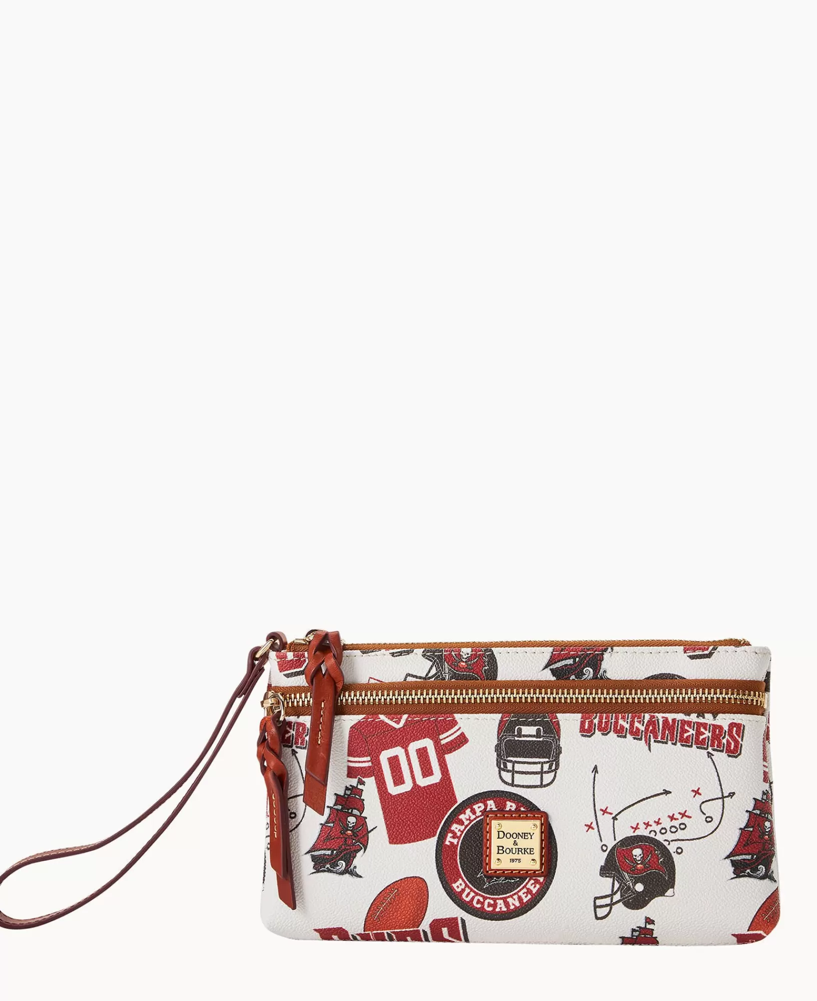 Wristlets | Wallets>Dooney & Bourke NFL Buccaneers Double Zip Wristlet WhiteMulti