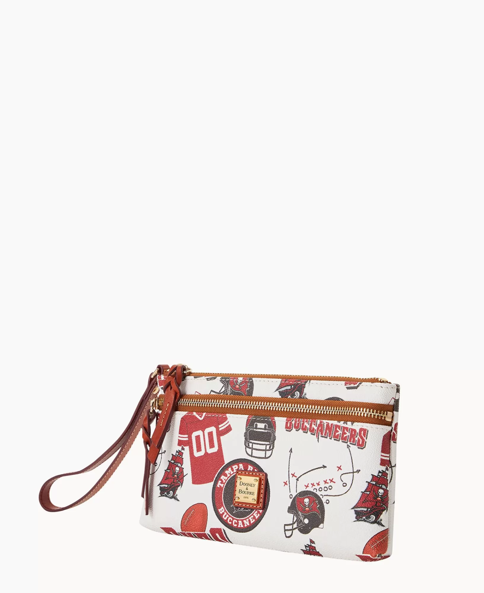 Wristlets | Wallets>Dooney & Bourke NFL Buccaneers Double Zip Wristlet WhiteMulti