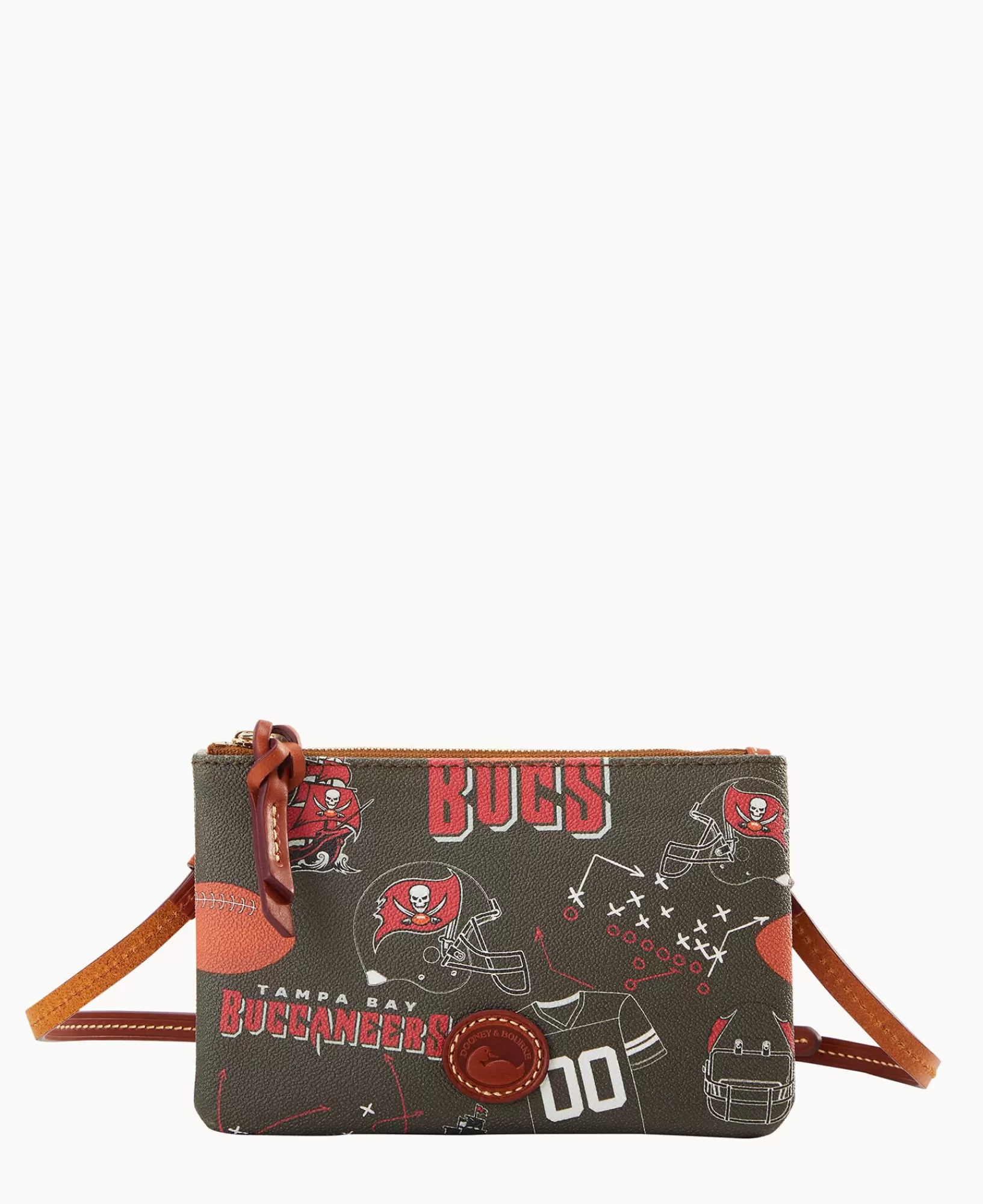 Shoulder Bags | Crossbodies>Dooney & Bourke NFL Buccaneers Top Zip Crossbody Pewter