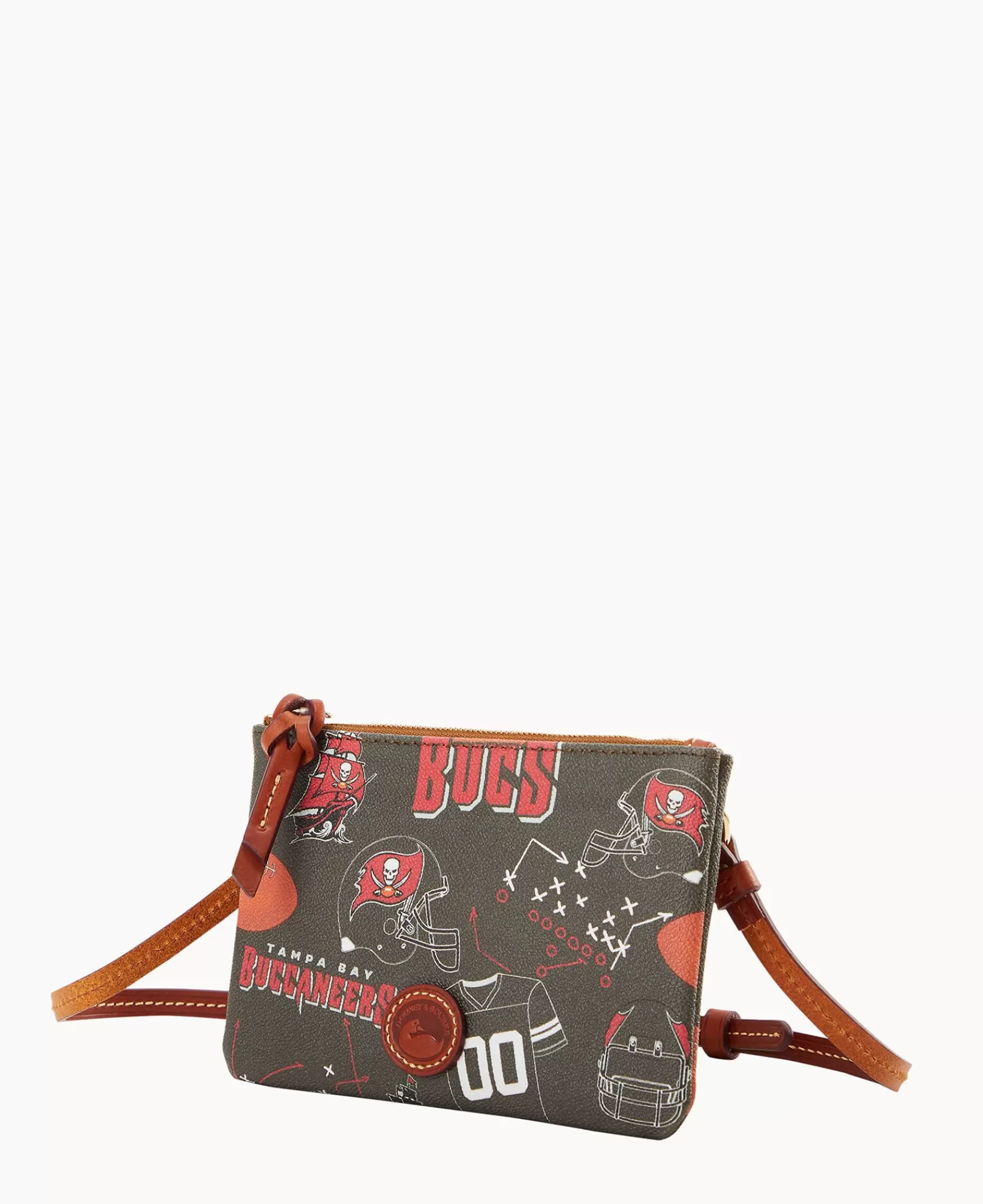 Shoulder Bags | Crossbodies>Dooney & Bourke NFL Buccaneers Top Zip Crossbody Pewter