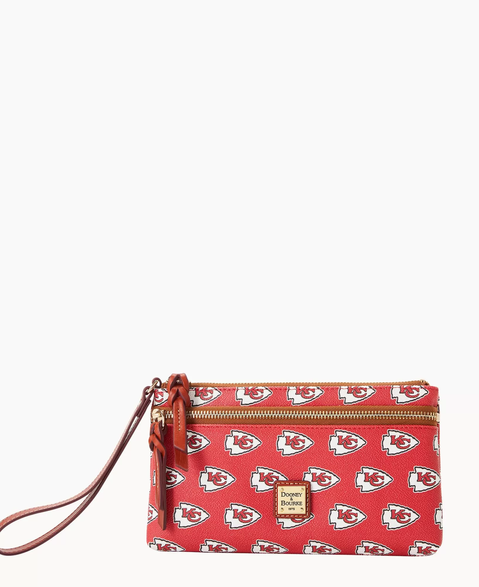 Wristlets | Wallets>Dooney & Bourke NFL Chiefs Double Zip Wristlet Red