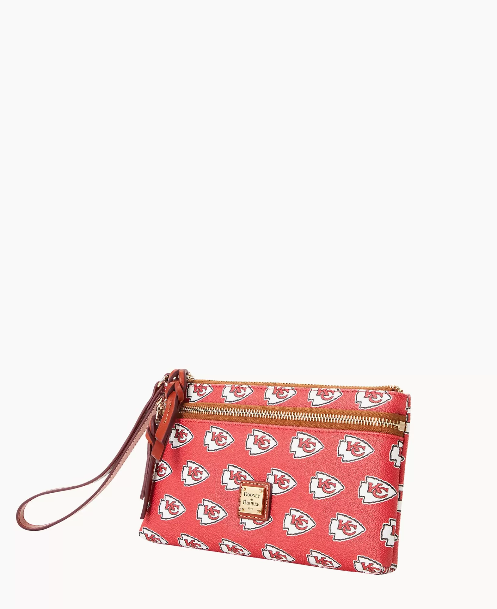 Wristlets | Wallets>Dooney & Bourke NFL Chiefs Double Zip Wristlet Red