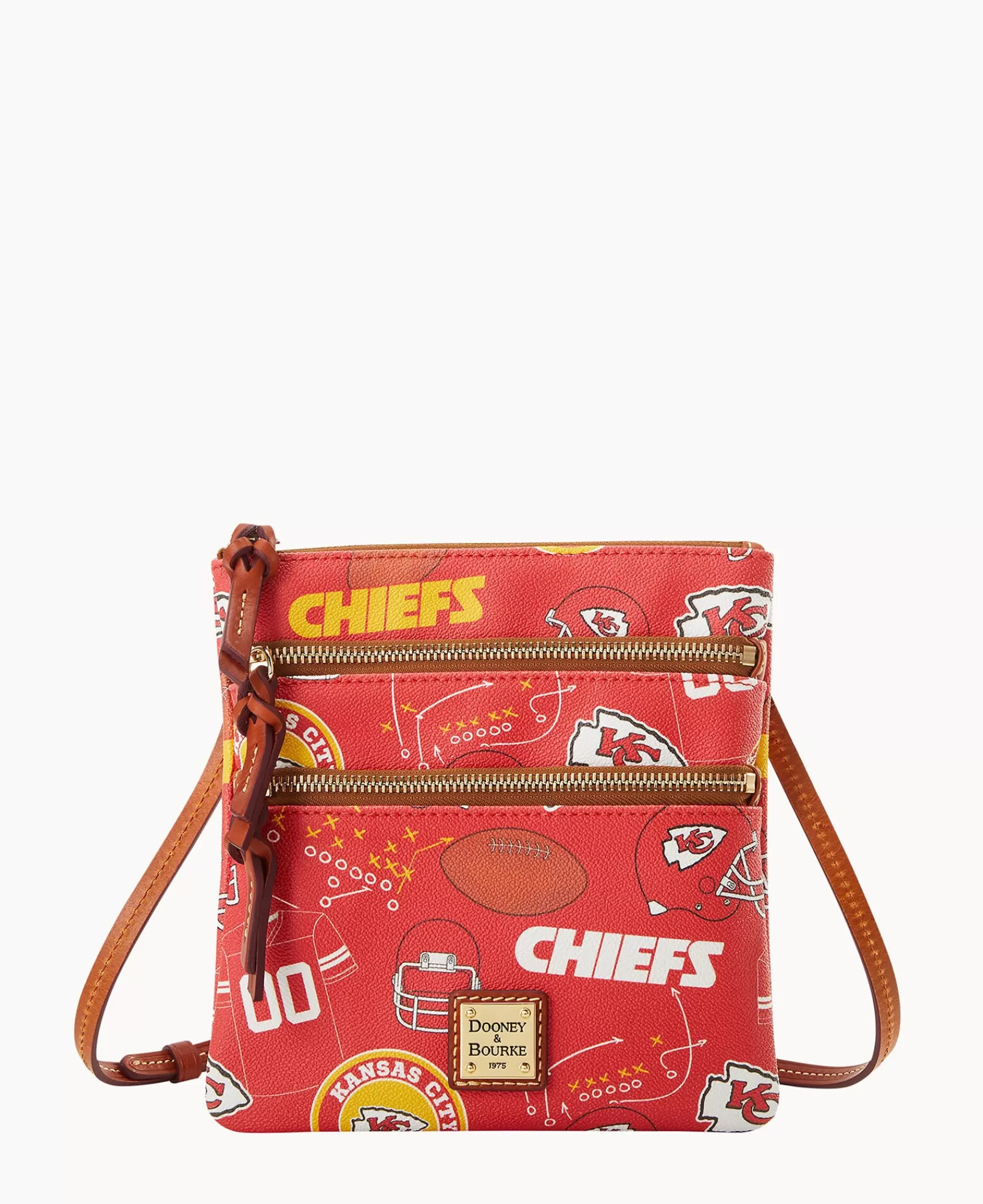 Shoulder Bags | Crossbodies>Dooney & Bourke NFL Chiefs North South Triple Zip Crossbody Red