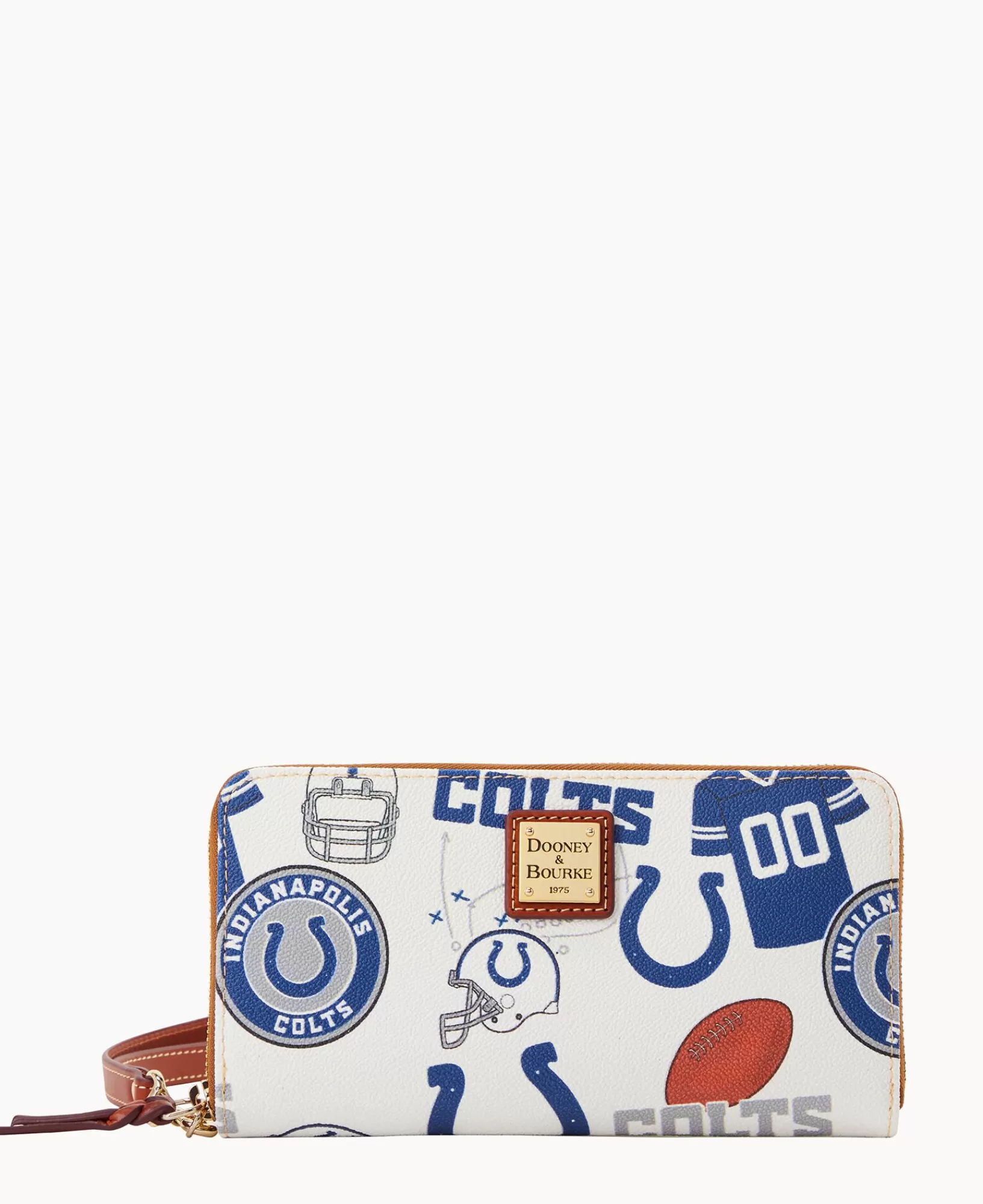 Wristlets | Wallets>Dooney & Bourke NFL Colts Large Zip Around Wristlet WhiteMulti