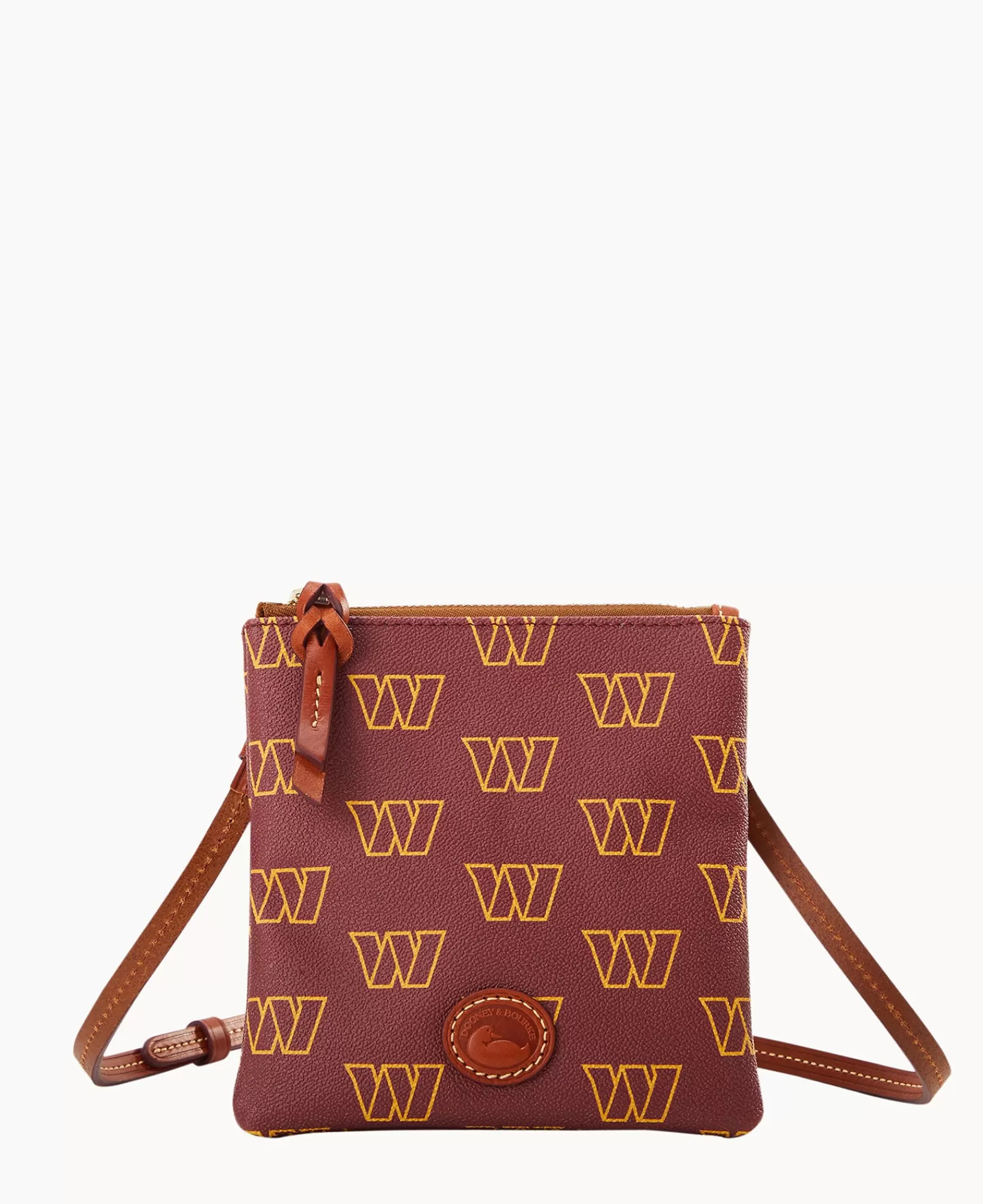 Shoulder Bags | Crossbodies>Dooney & Bourke NFL Commanders Small North South Top Zip Crossbody Burgundy