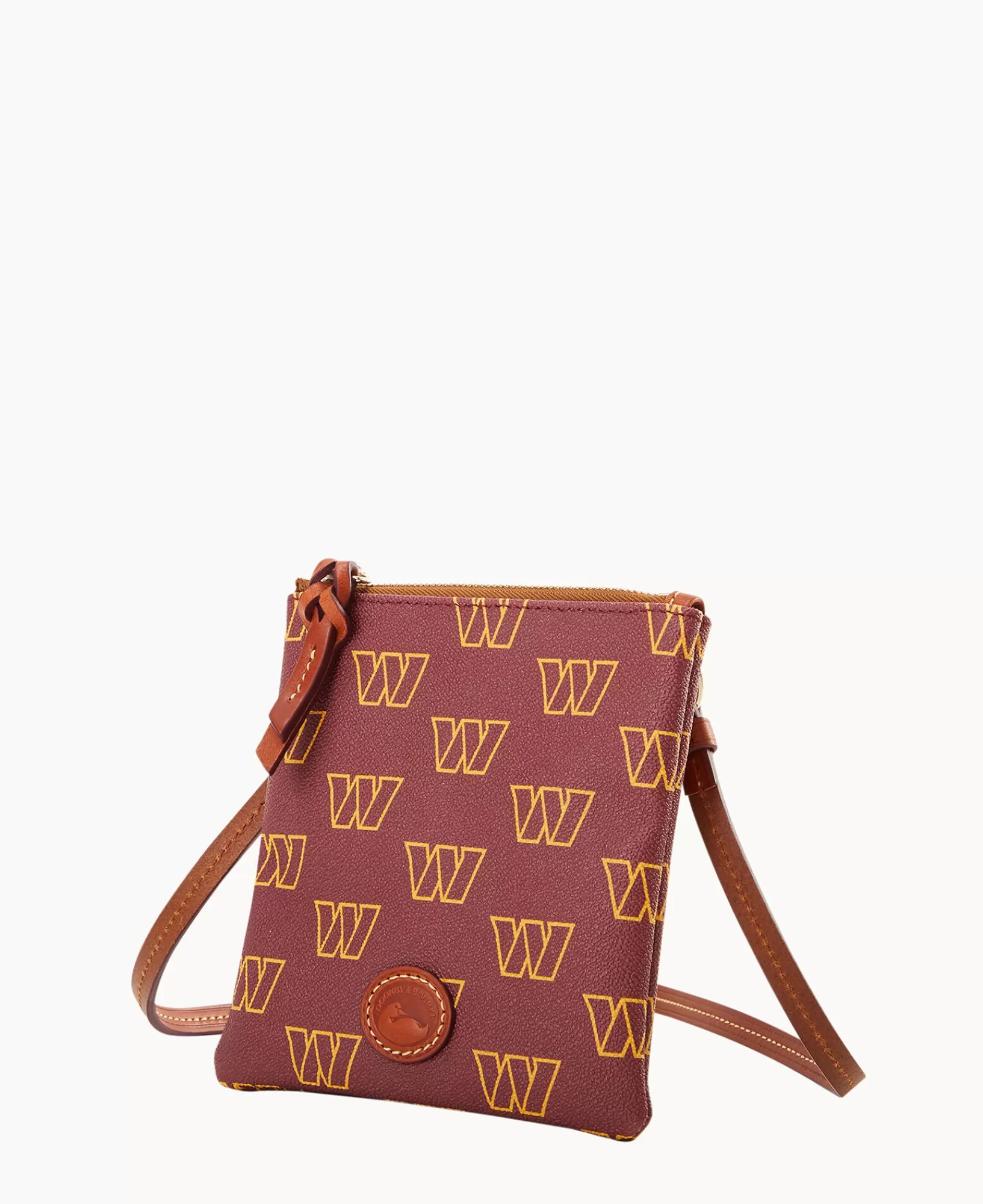 Shoulder Bags | Crossbodies>Dooney & Bourke NFL Commanders Small North South Top Zip Crossbody Burgundy