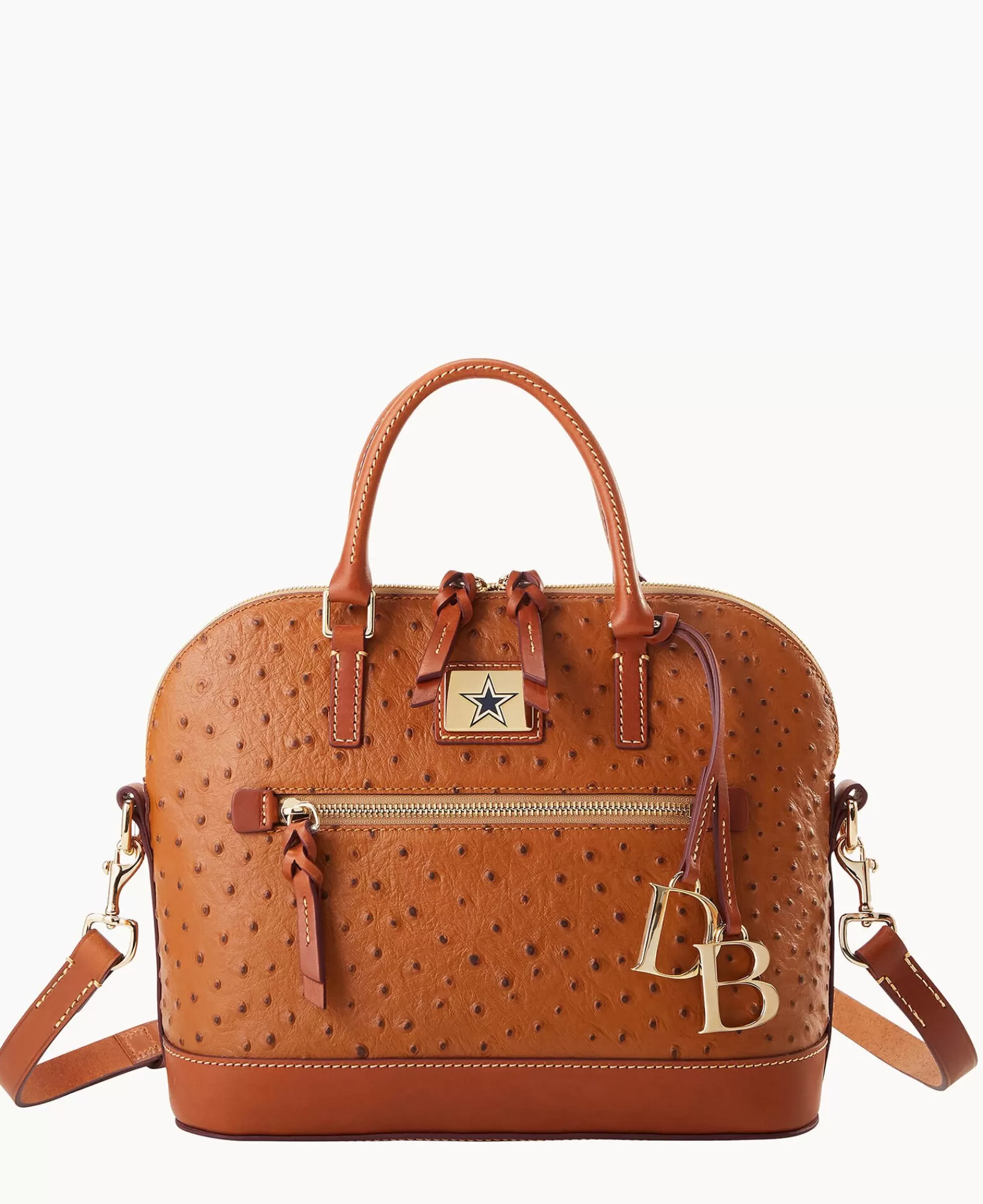 Shoulder Bags | Crossbodies>Dooney & Bourke NFL Cowboys Domed Zip Satchel Caramel