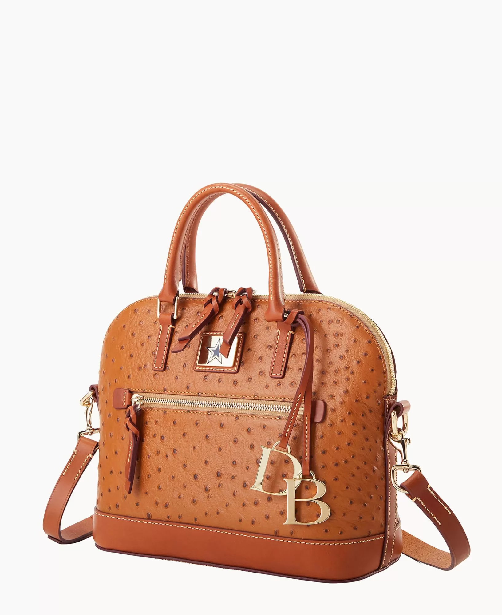 Shoulder Bags | Crossbodies>Dooney & Bourke NFL Cowboys Domed Zip Satchel Caramel