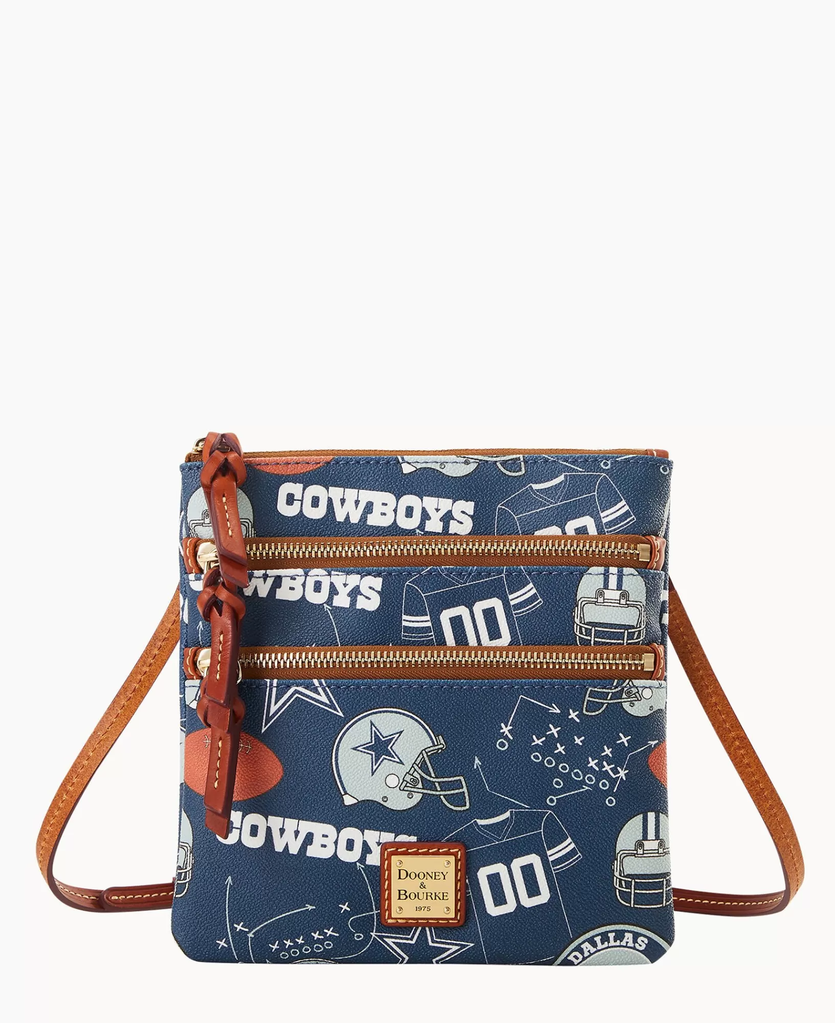 Shoulder Bags | Crossbodies>Dooney & Bourke NFL Cowboys North South Triple Zip Crossbody Navy