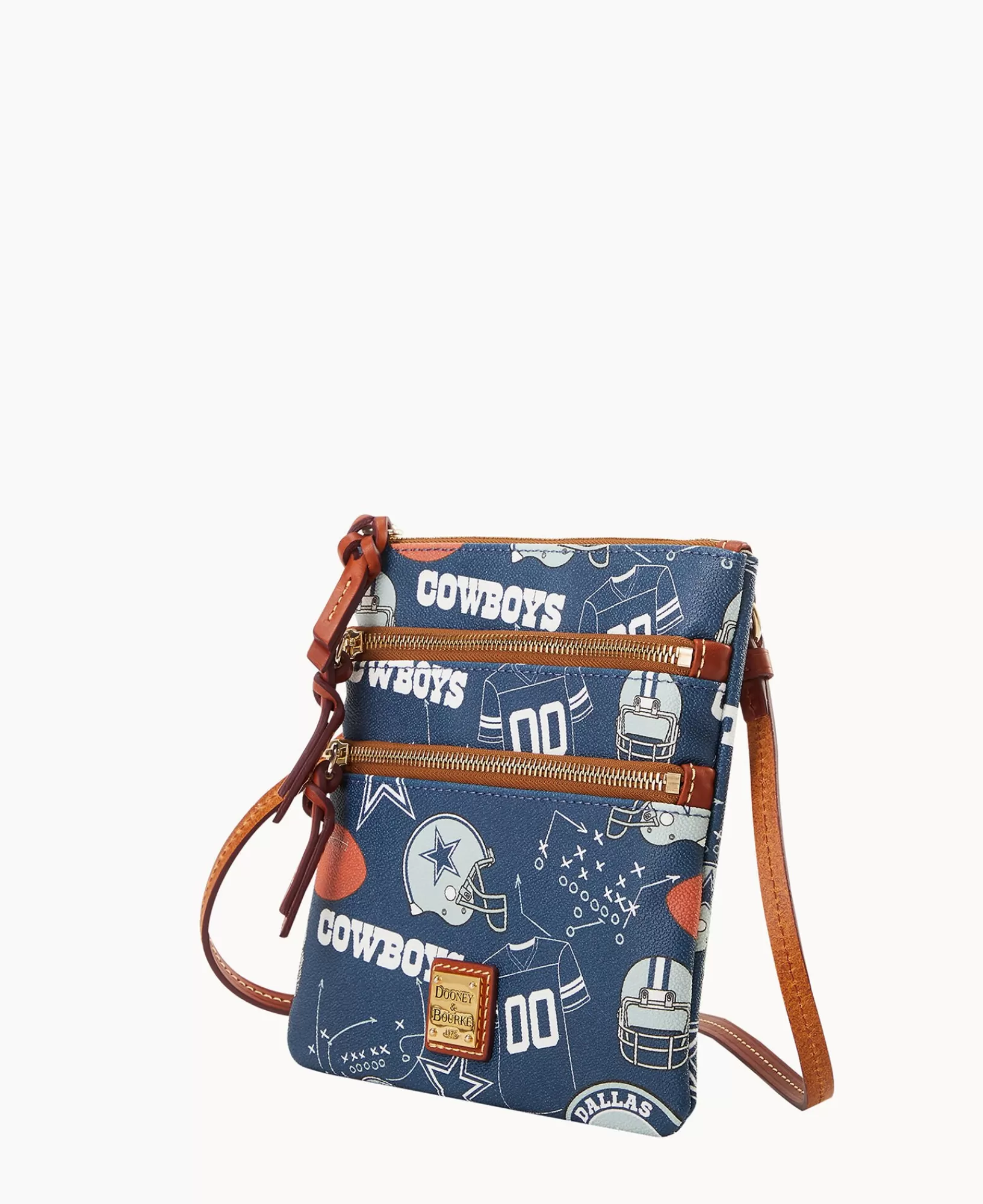 Shoulder Bags | Crossbodies>Dooney & Bourke NFL Cowboys North South Triple Zip Crossbody Navy